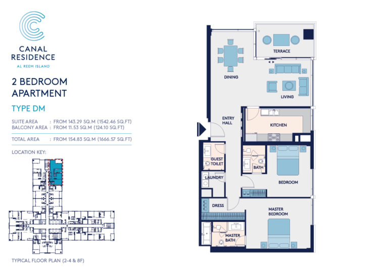 Canal Residence at Al Reem floor plan 3