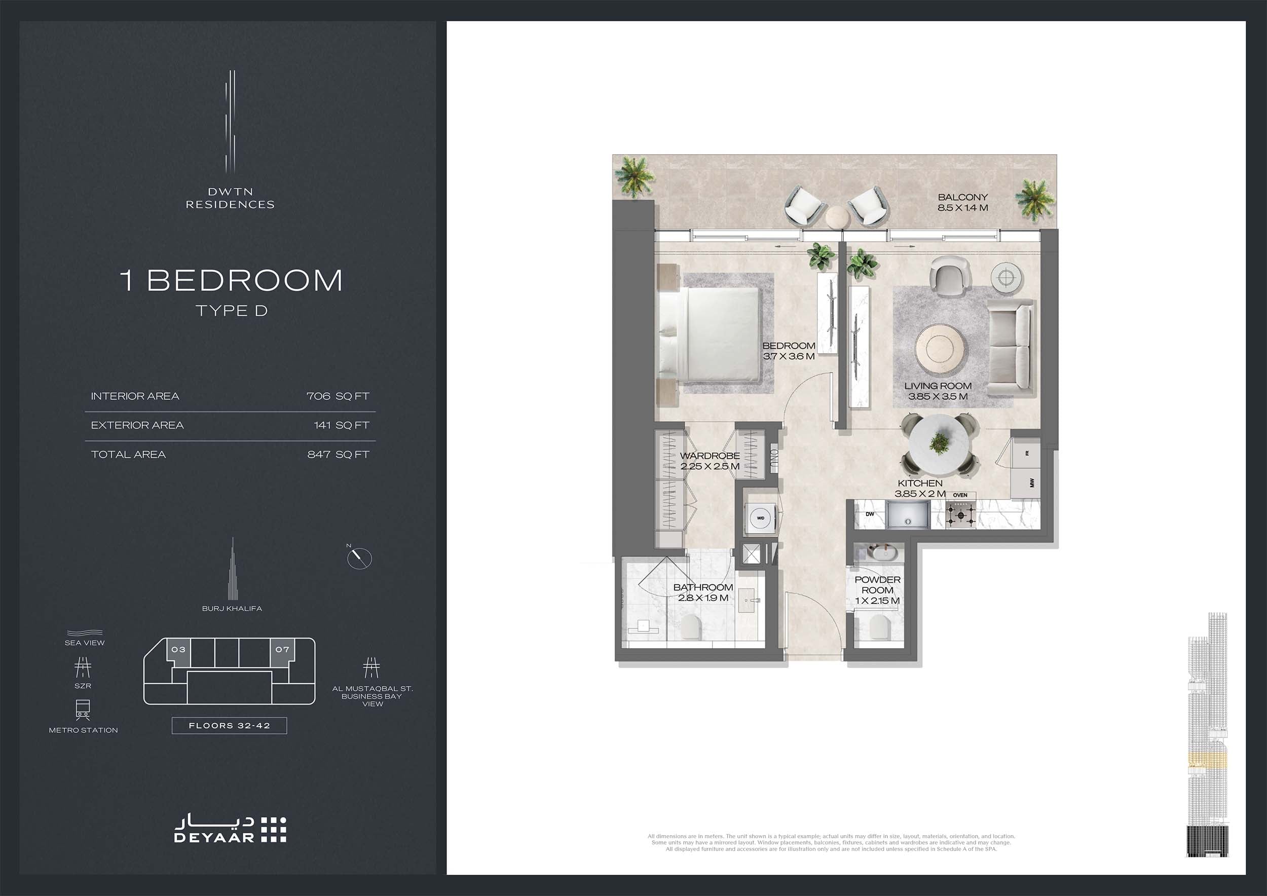 Deyaar DWTN Residences floor plan 1