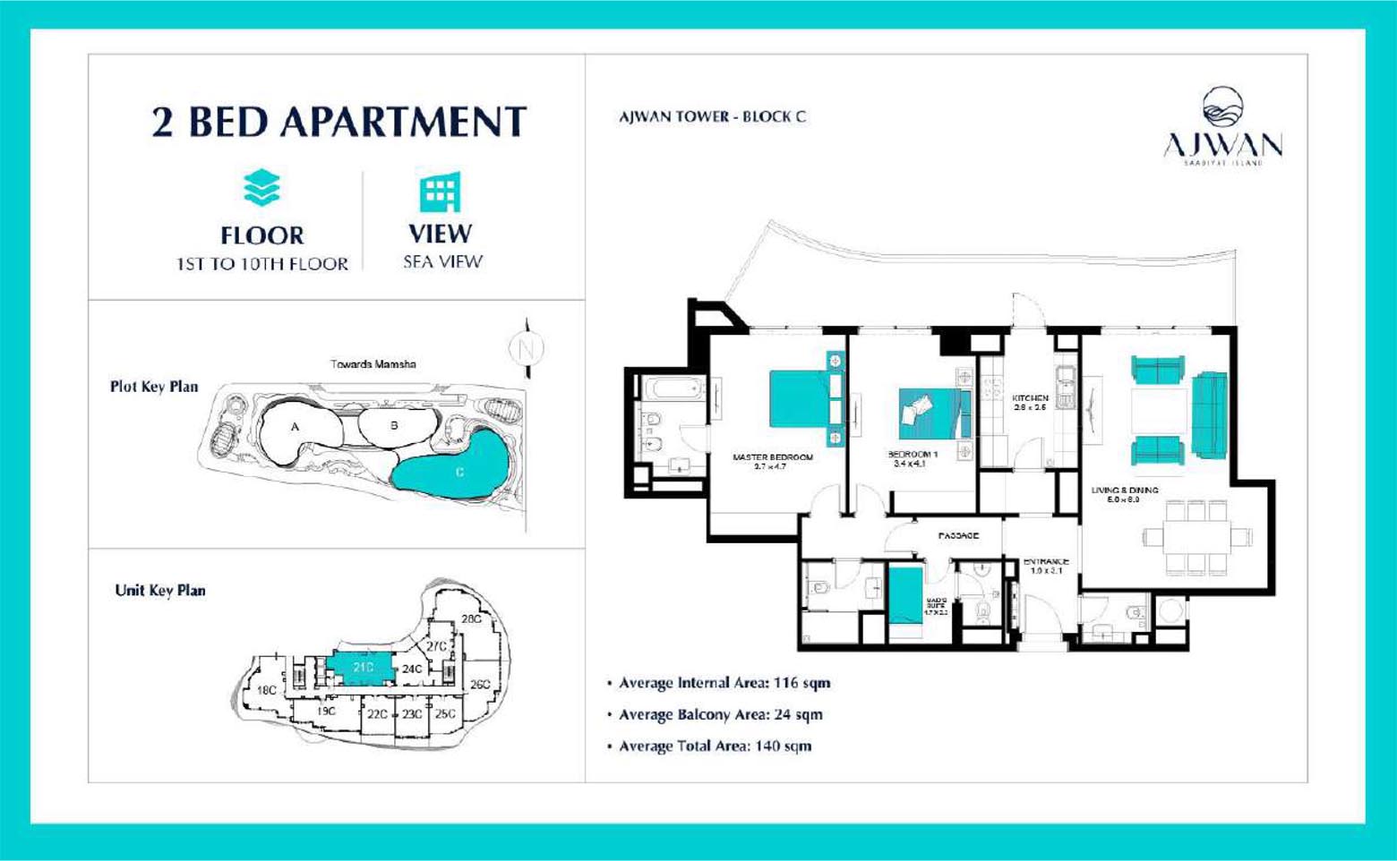Ajwan Towers at Saadiyat Island floor plan 2