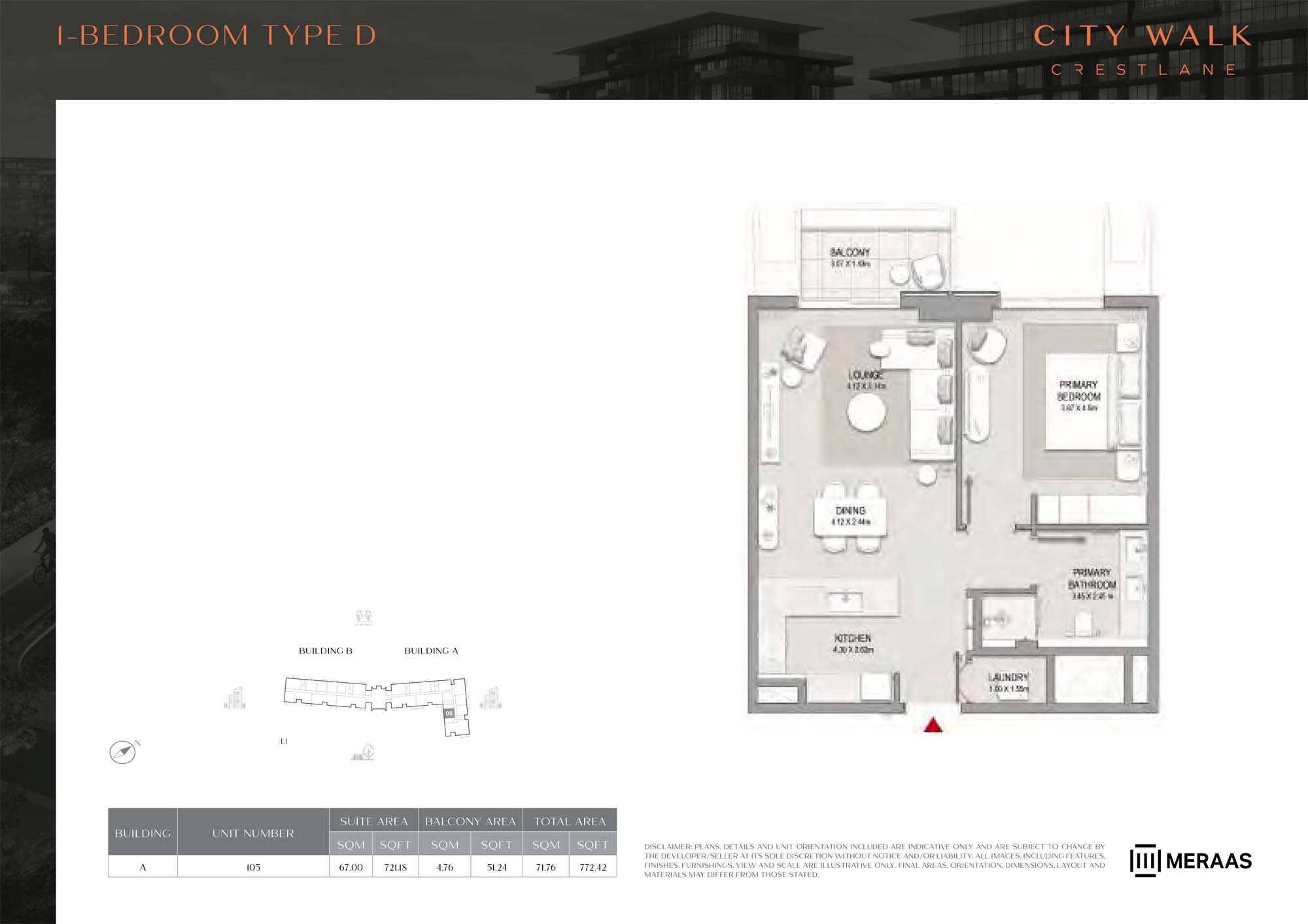City Walk Crestlane 2 by Meraas floor plan 1