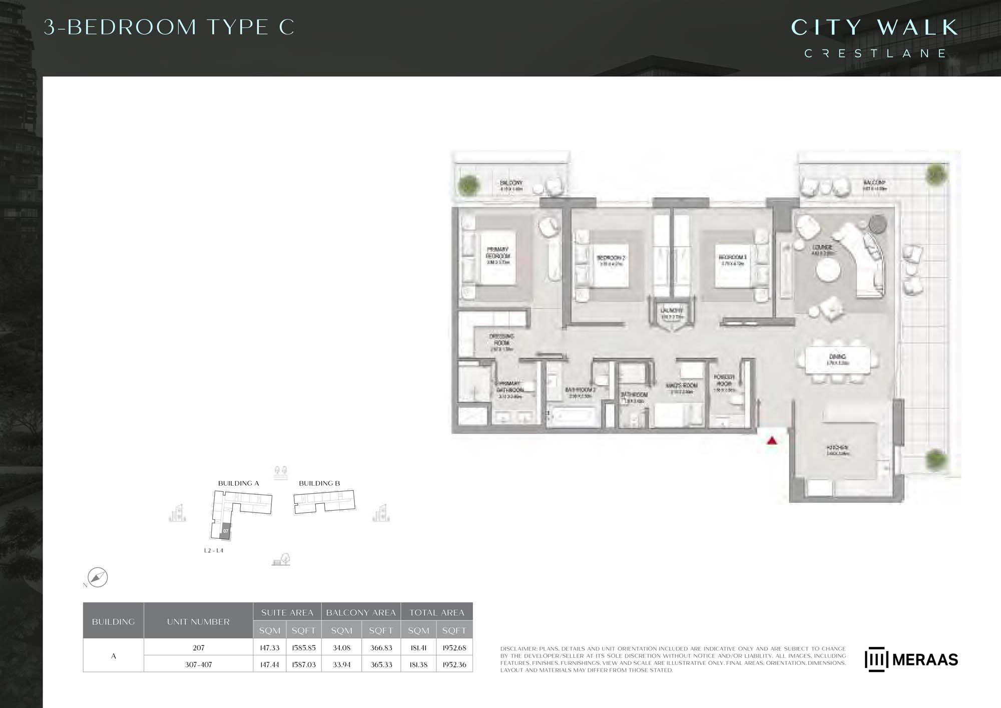 City Walk Crestlane 2 by Meraas floor plan 3