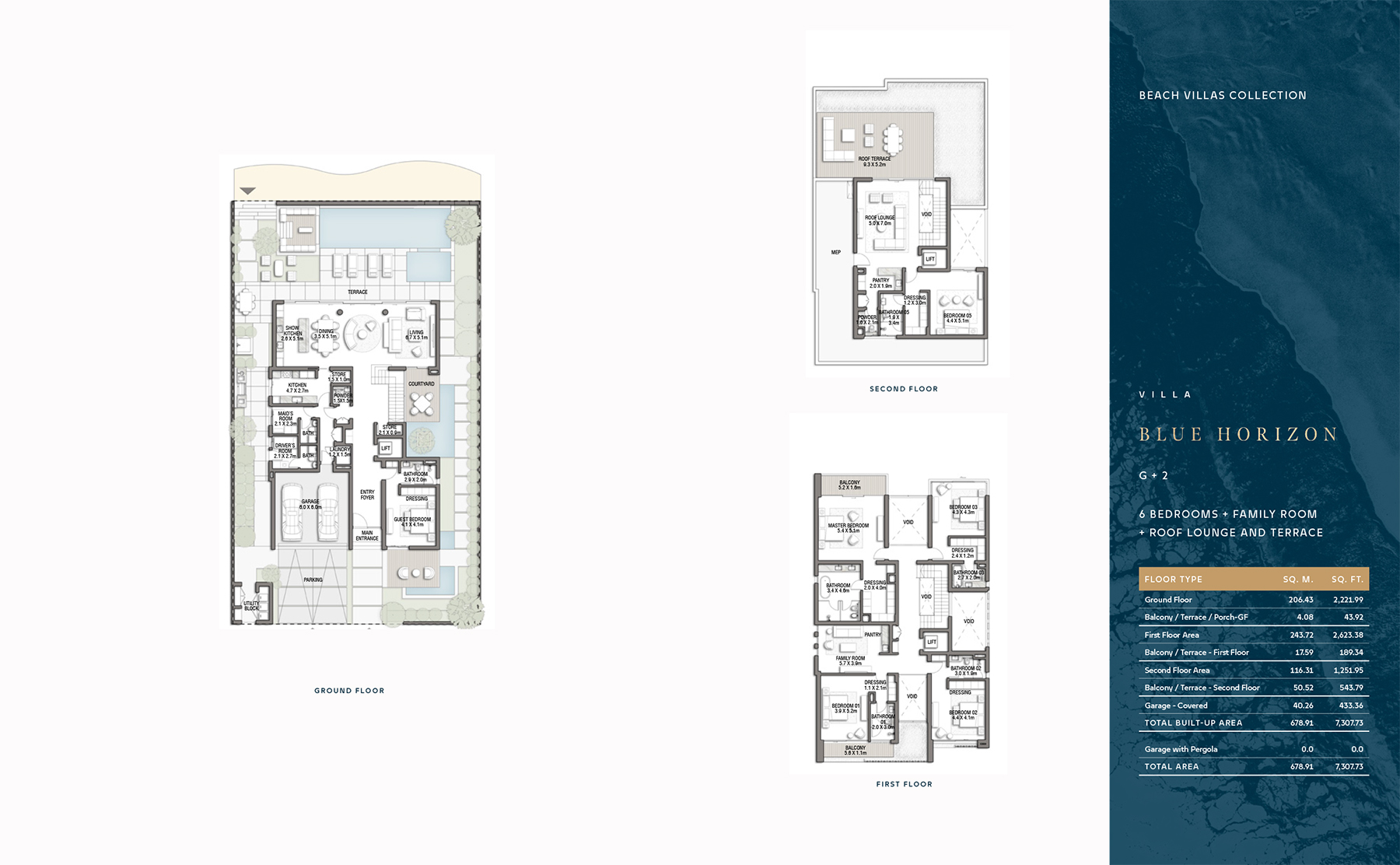 Frond B Beach Collection Villas BLUE HORIZON floor plan 3
