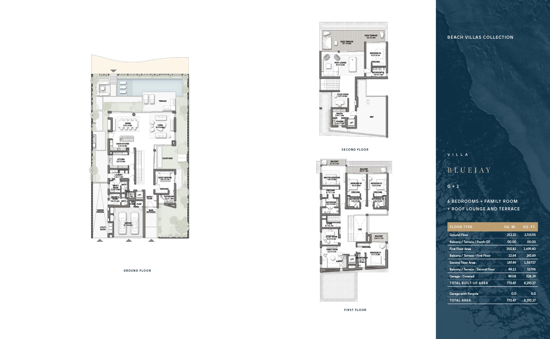 Frond B Beach Collection Villas BLUE HORIZON floor plan 1