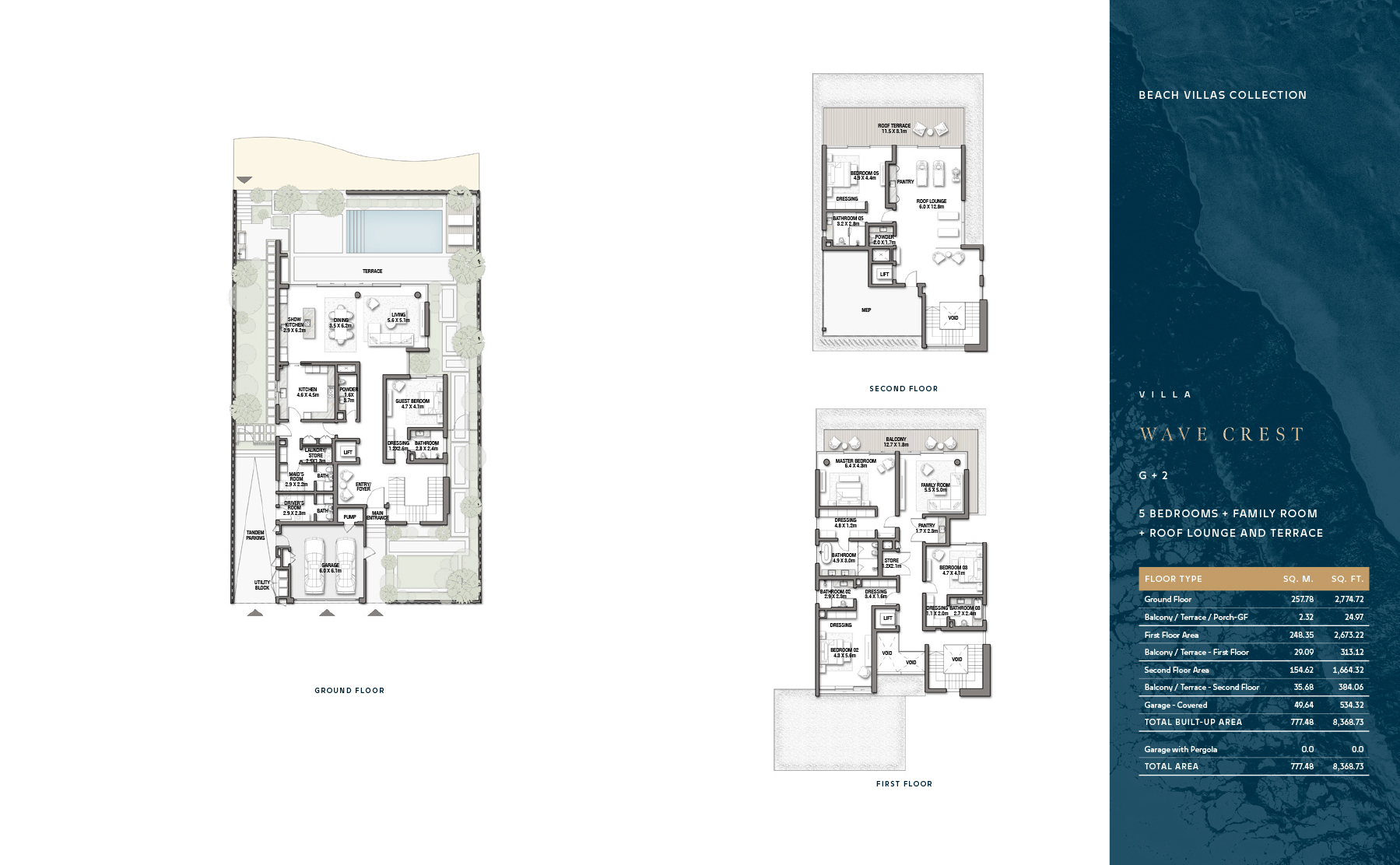 Frond D Beach Collection Villas BLUE HORIZON floor plan 1