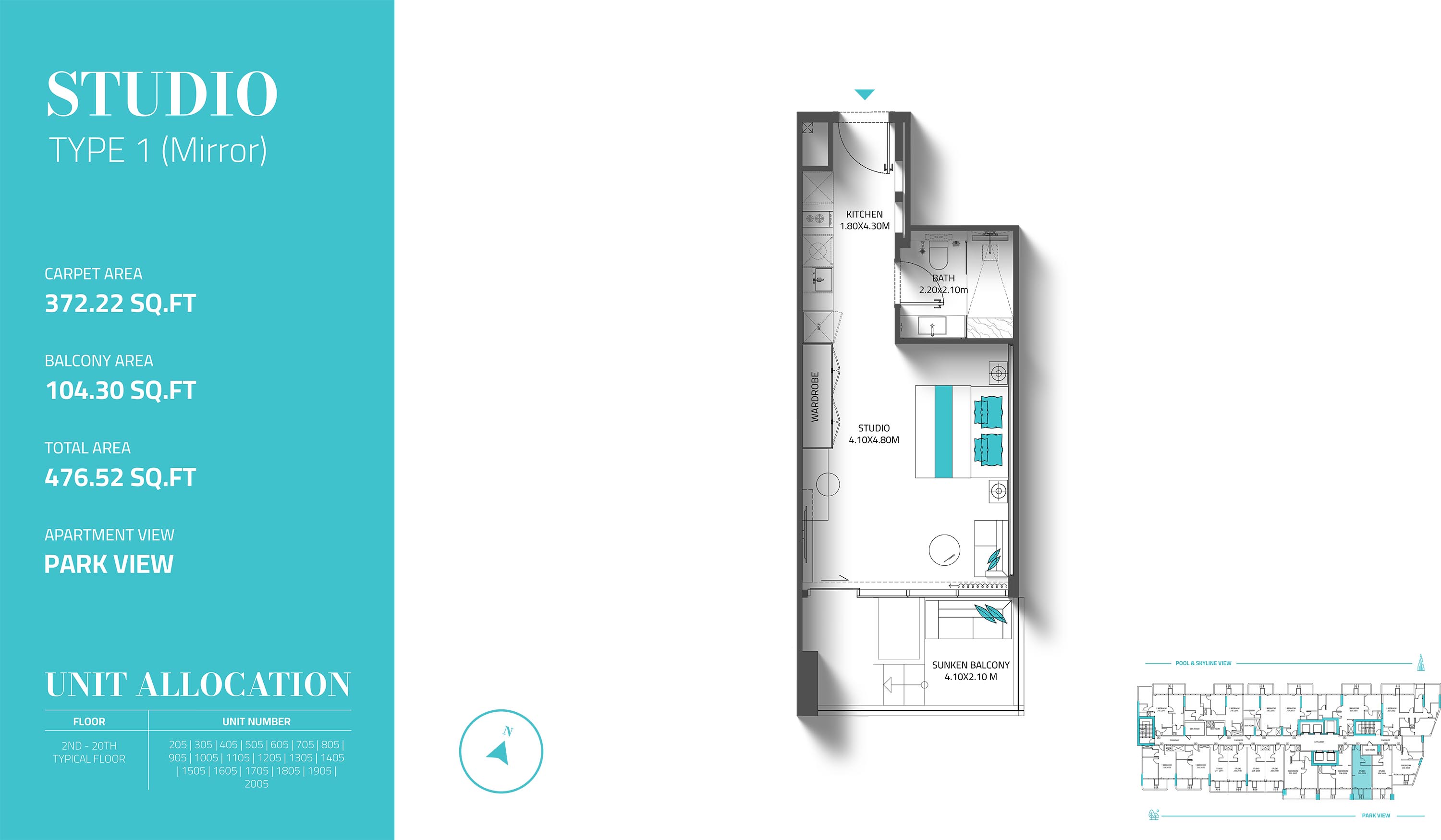 Reef 998 at DLRC floor plan 1