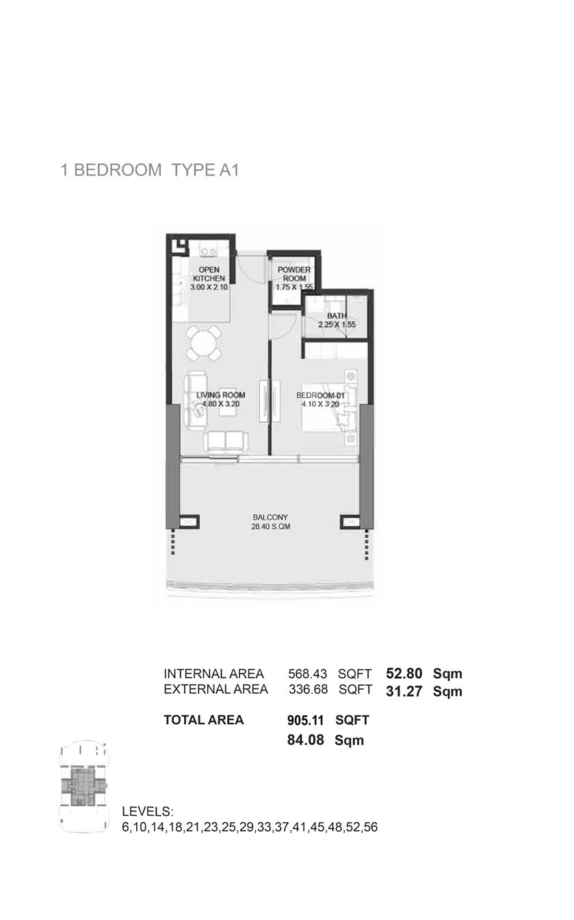 Madain Tower Dubai Marina floor plan 1