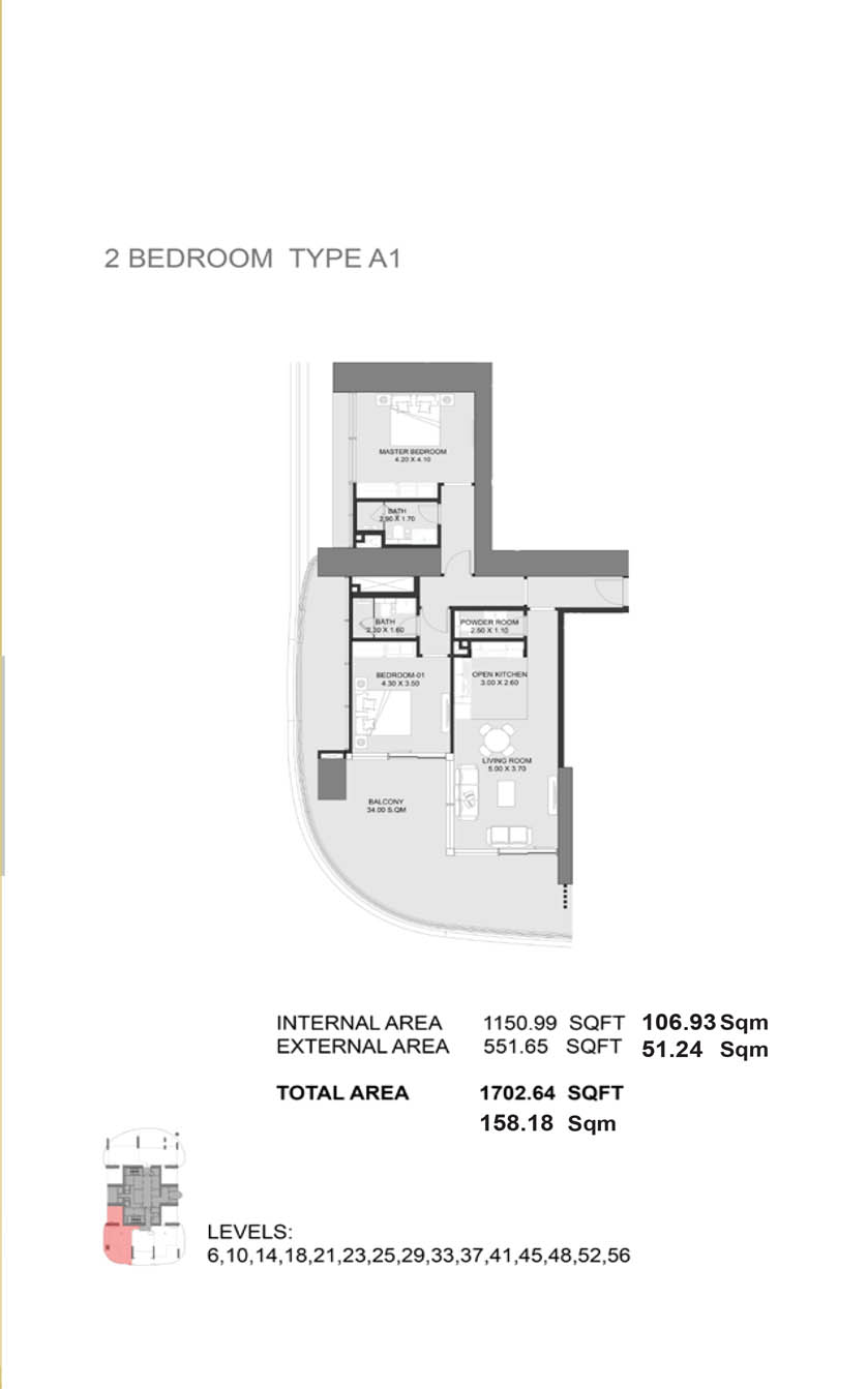 Madain Tower Dubai Marina floor plan 2