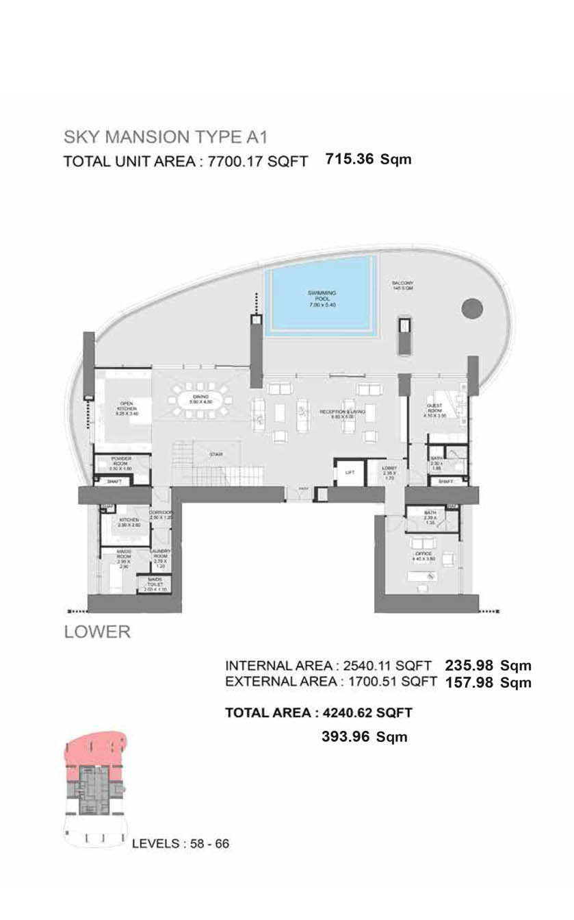 Madain Tower Dubai Marina floor plan 5