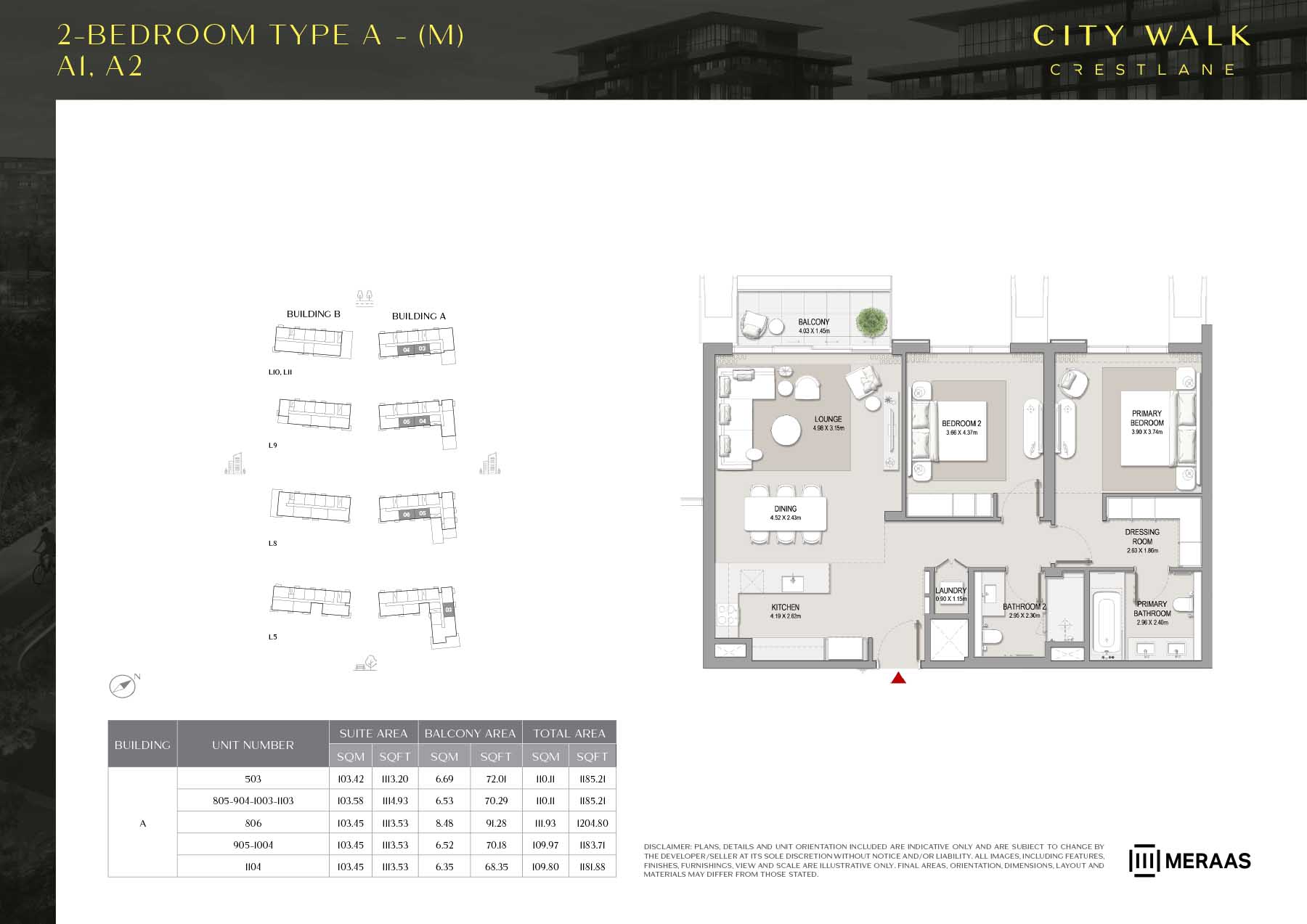 City Walk Crestlane 3 by Meraas floor plan 2