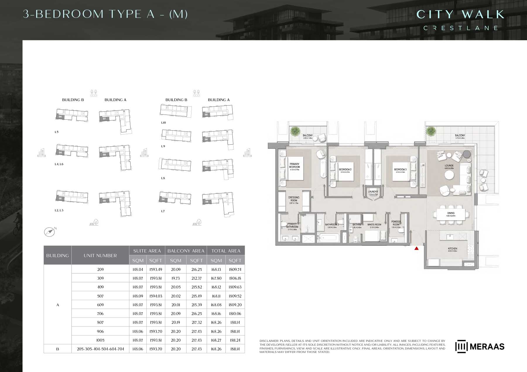 City Walk Crestlane 3 by Meraas floor plan 3