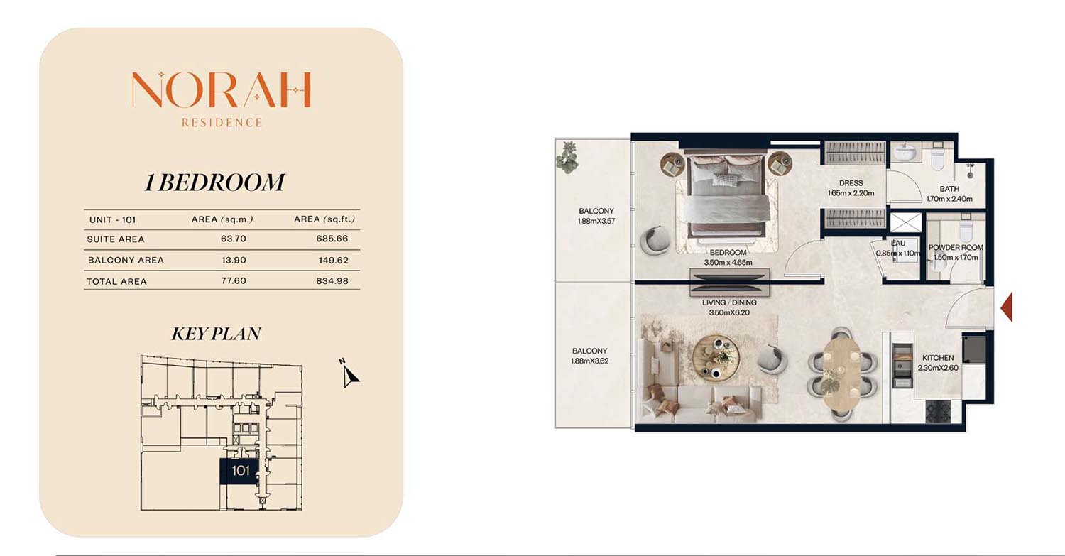 Norah Residence at JVC floor plan 2
