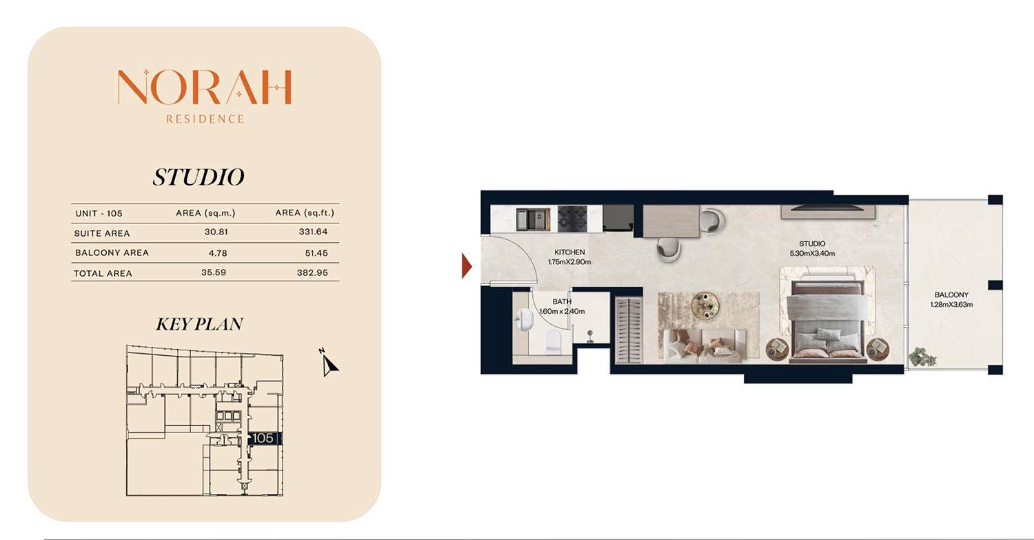 Norah Residence at JVC floor plan 1