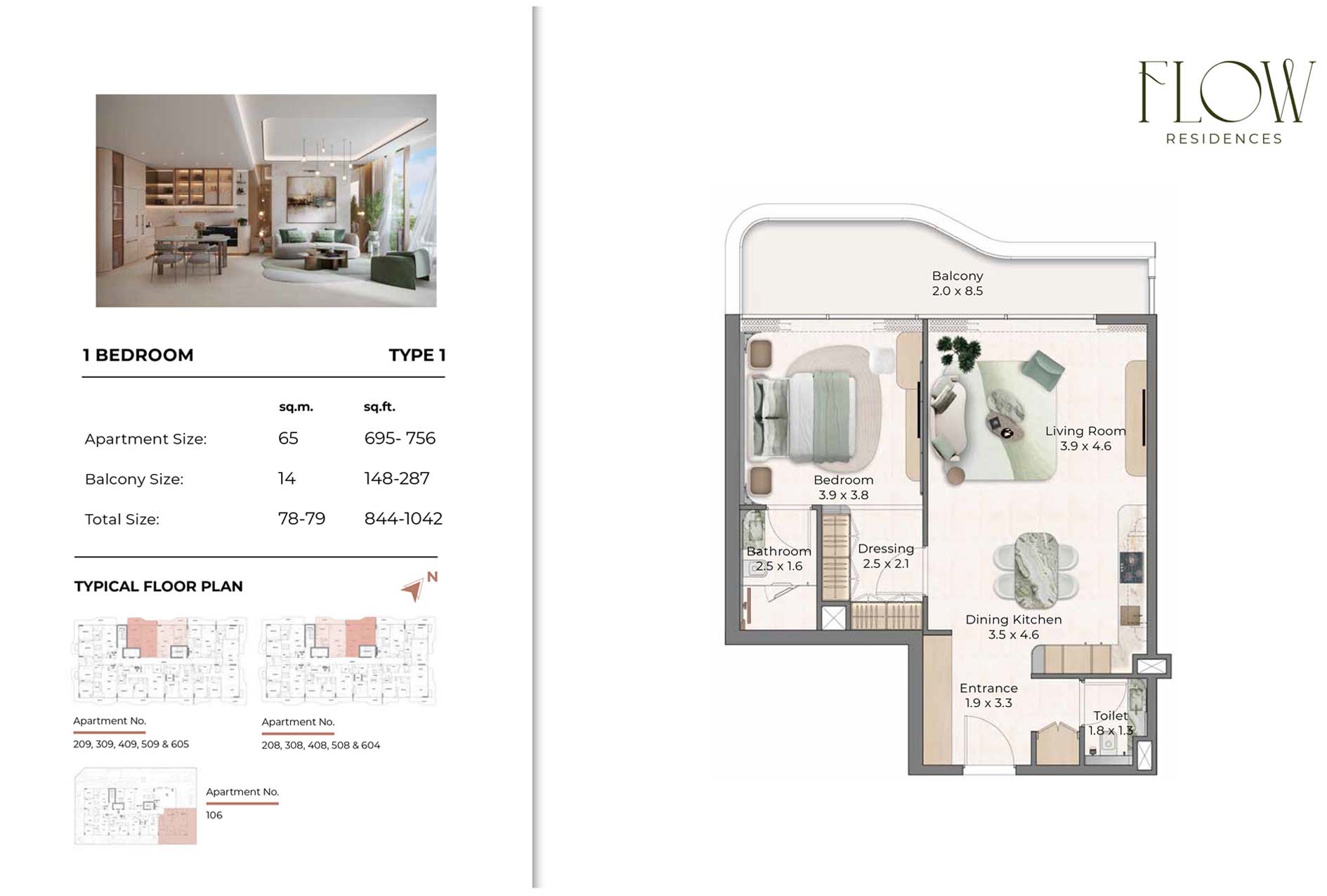 Flow Residences at Dubai Islands floor plan 1
