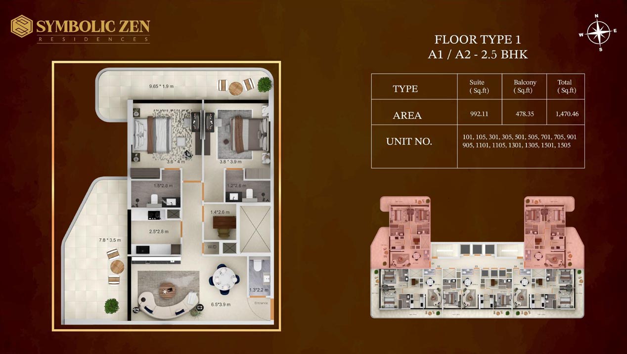 Symbolic Zen Residences at Al Furjan floor plan 2