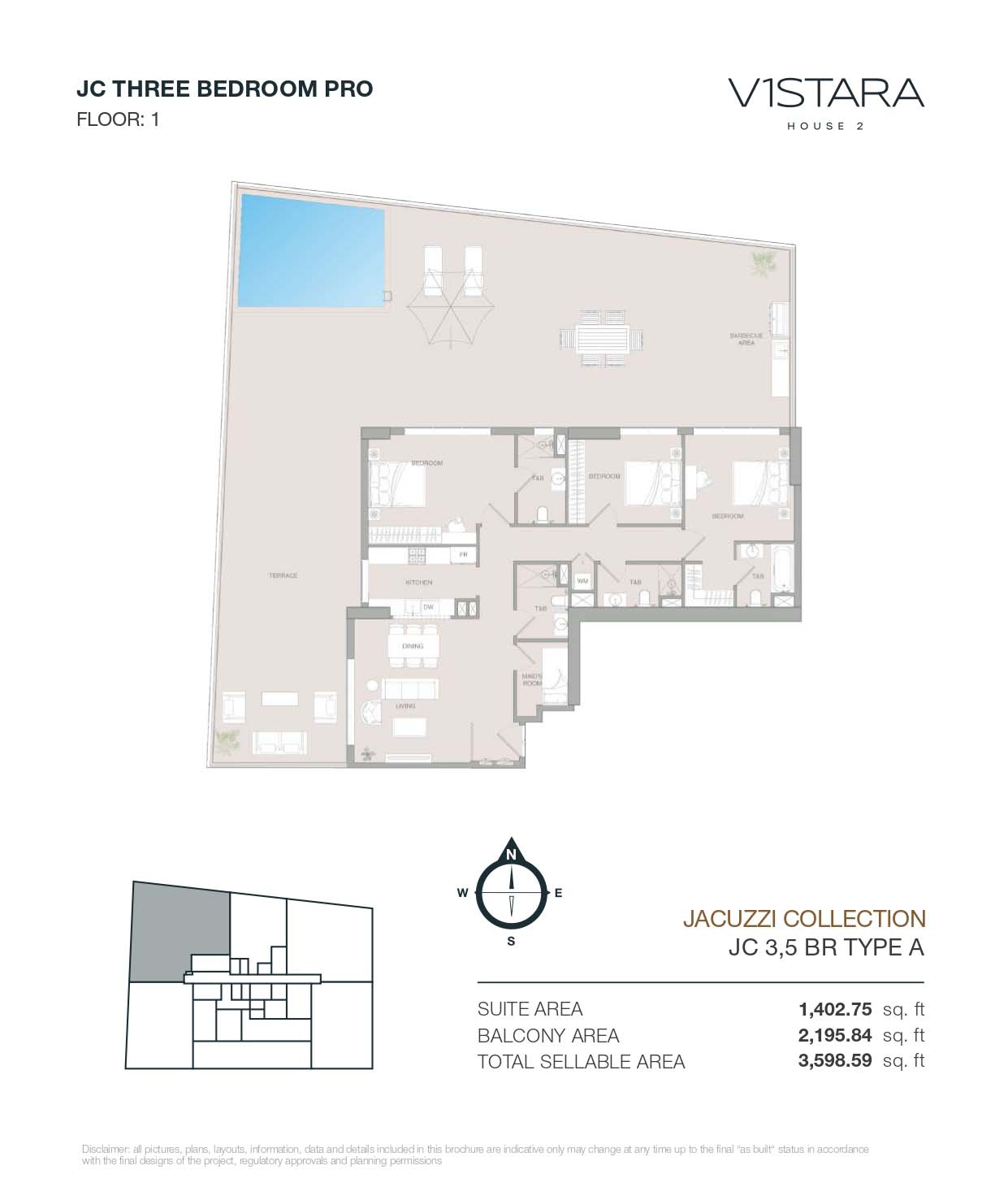 V1stara House 2 at Al Furjan floor plan 3