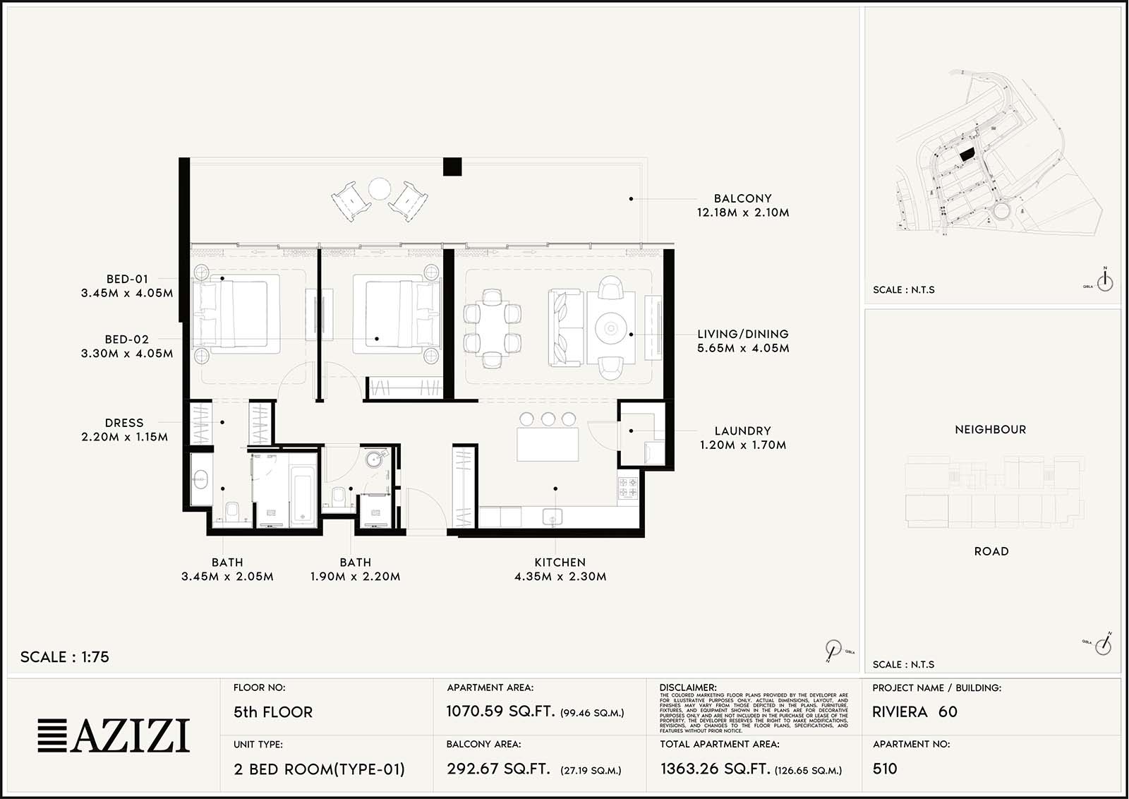 Azizi Riviera 60 floor plan 4