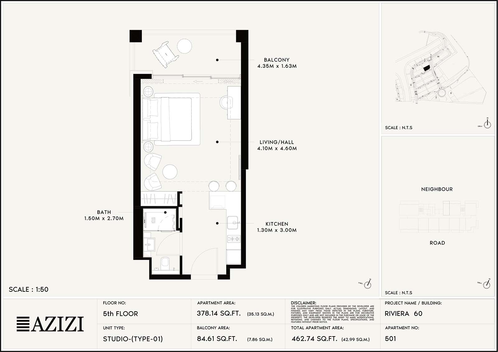 Azizi Riviera 60 floor plan 1