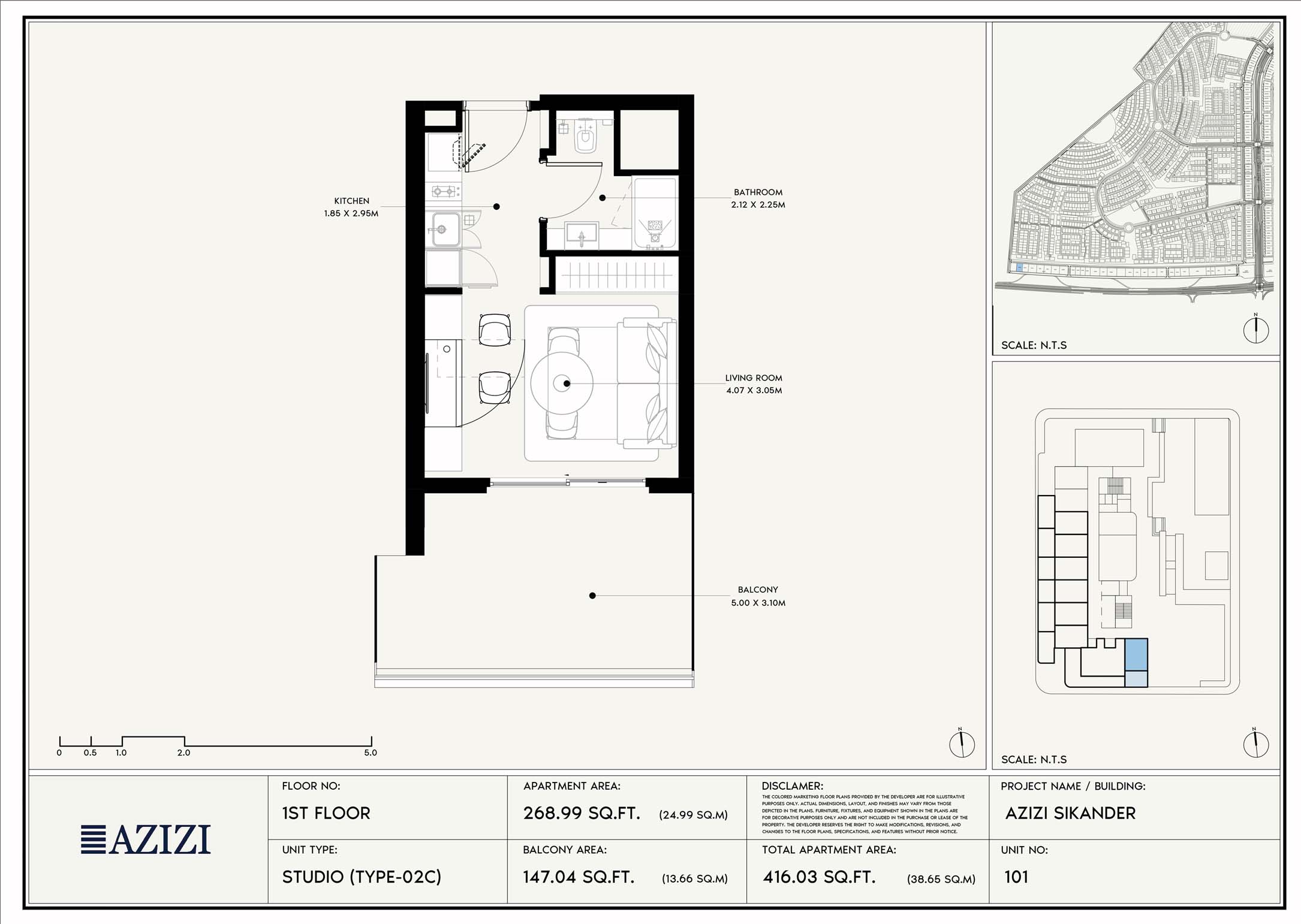 Azizi Sikander at Al Furjan floor plan 1