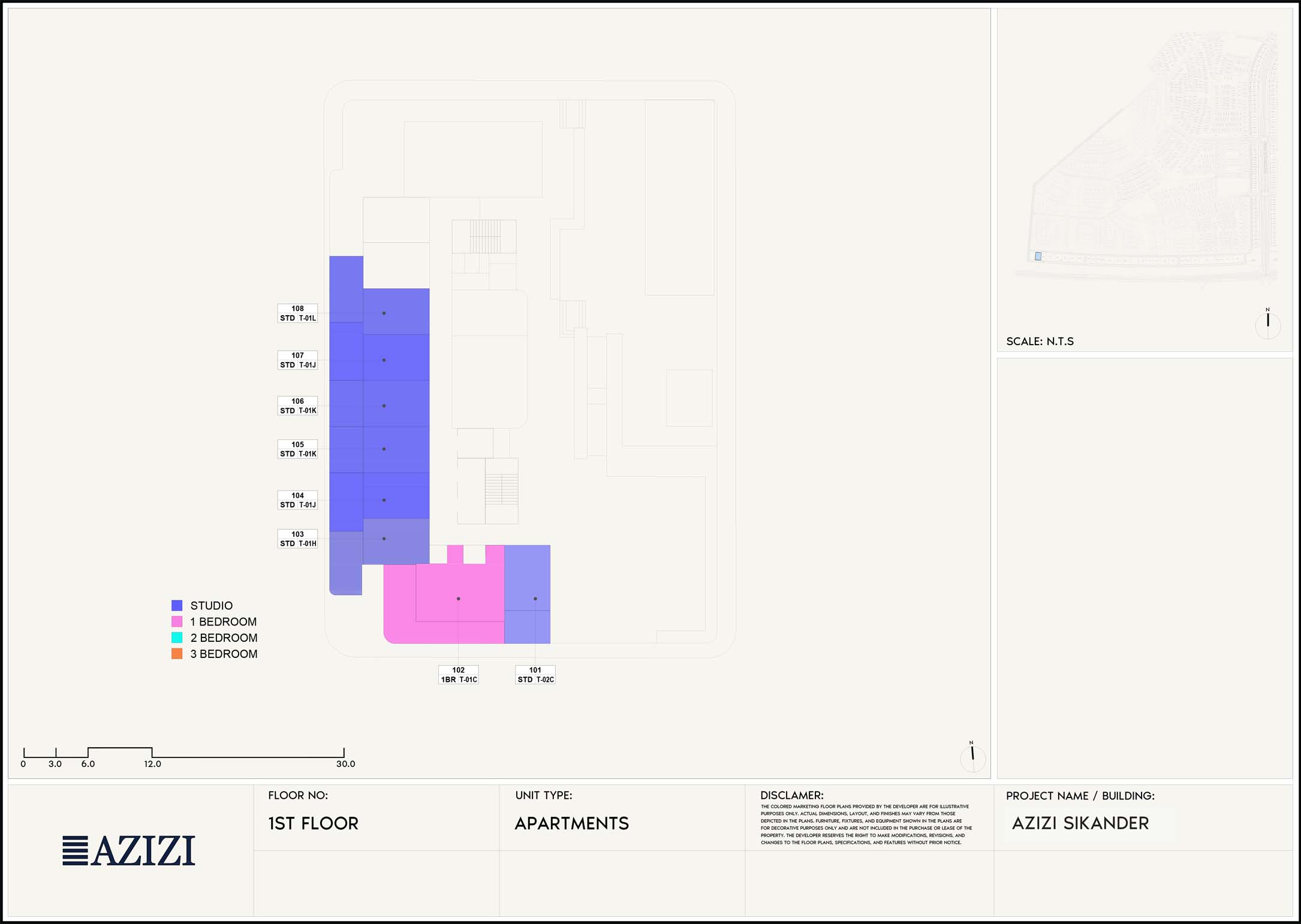 Azizi Sikander at Al Furjan floor plan 3