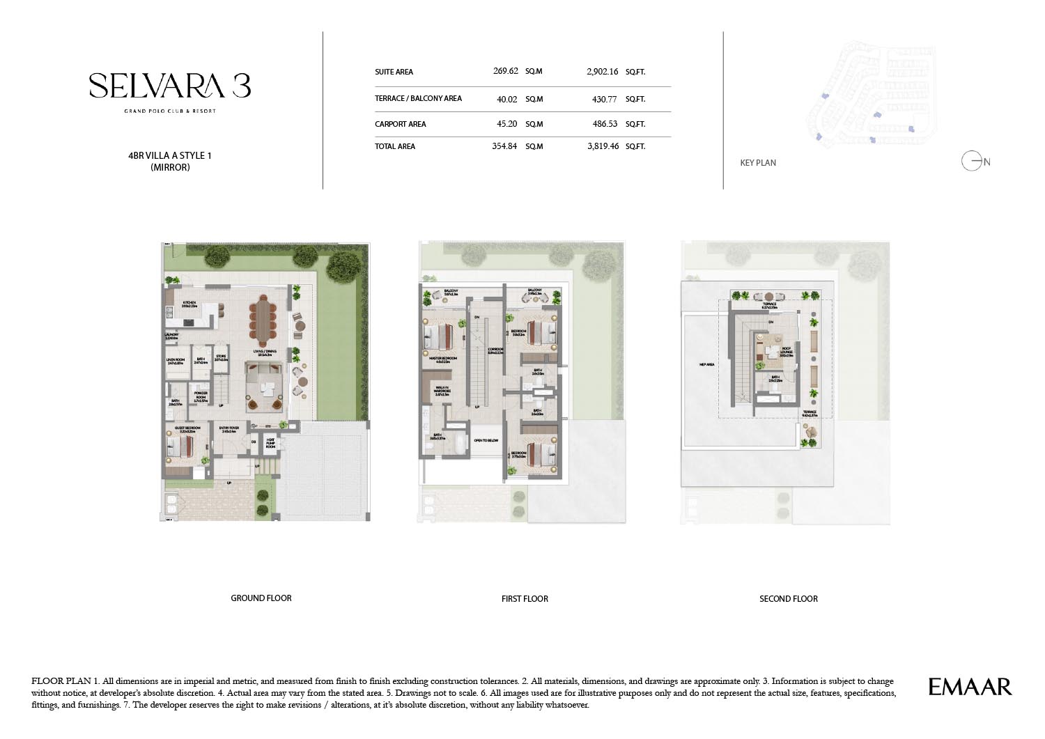 Emaar Selvara 3 at Grand Polo floor plan 1