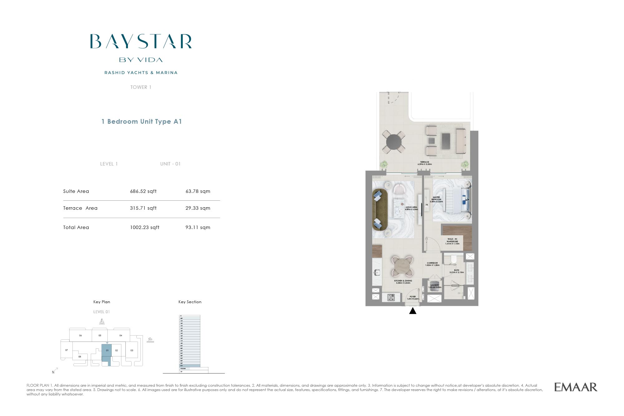Emaar Baystar by Vida floor plan 1