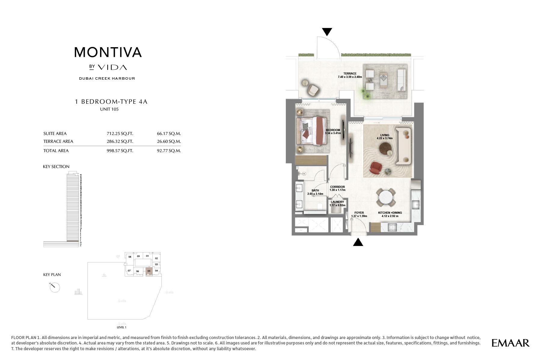 Montiva by Vida at Dubai Creek Harbour floor plan 1