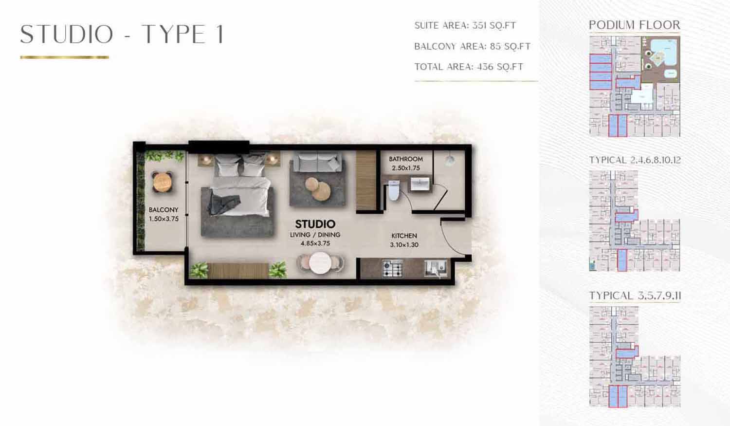 Provenza Residences at JVC floor plan 1