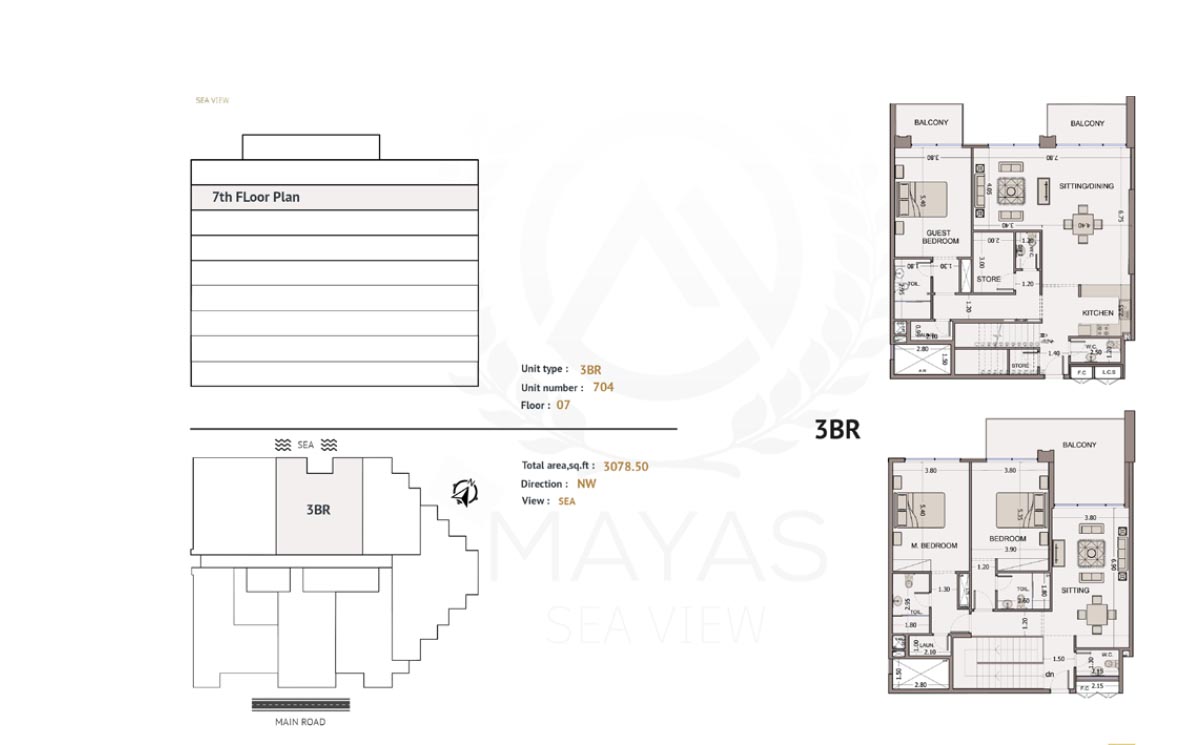 Mayas Sea View Residence at Dubai Islands floor plan 3