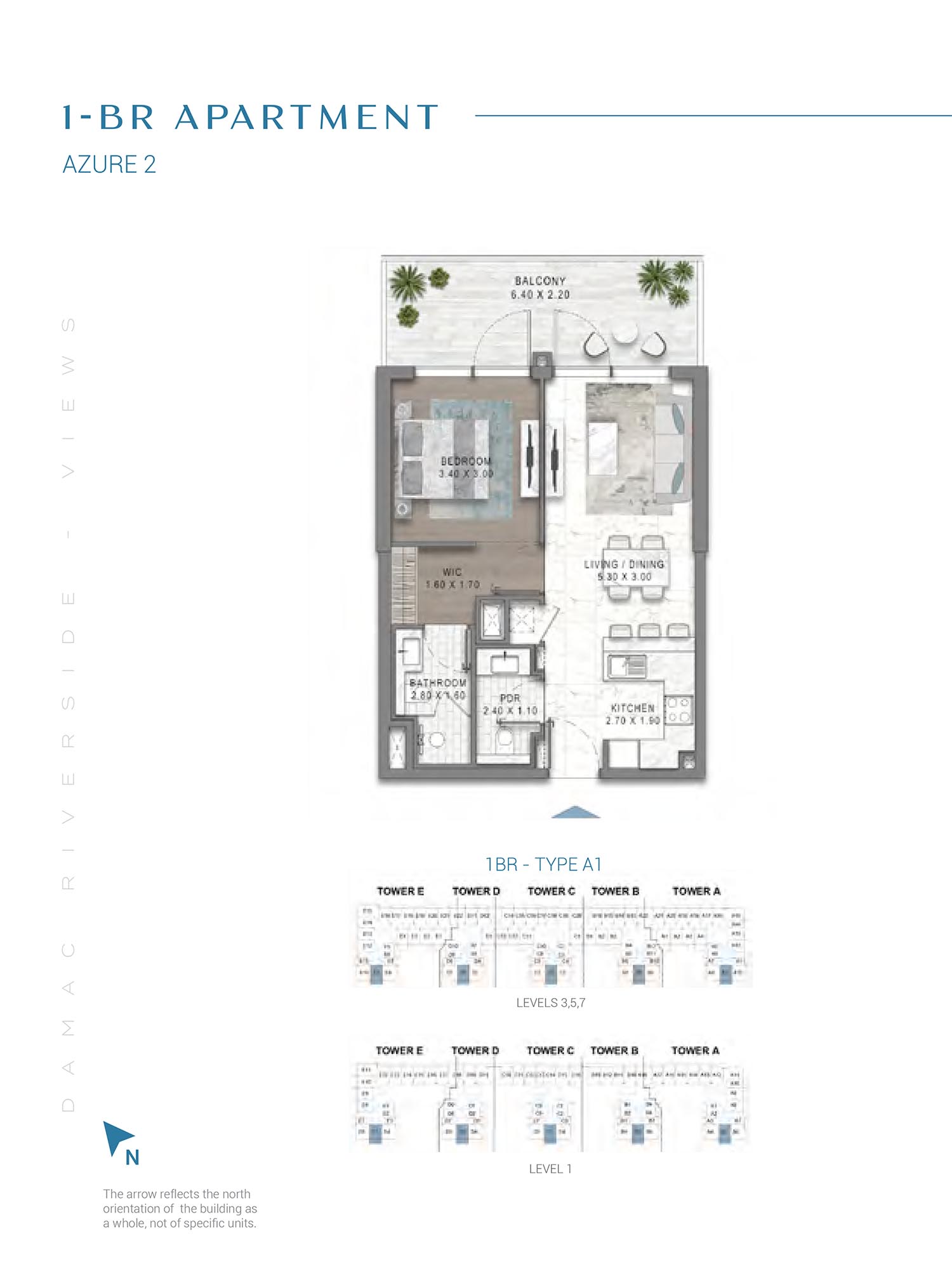 Damac Riverside Views Azure 2 floor plan 2