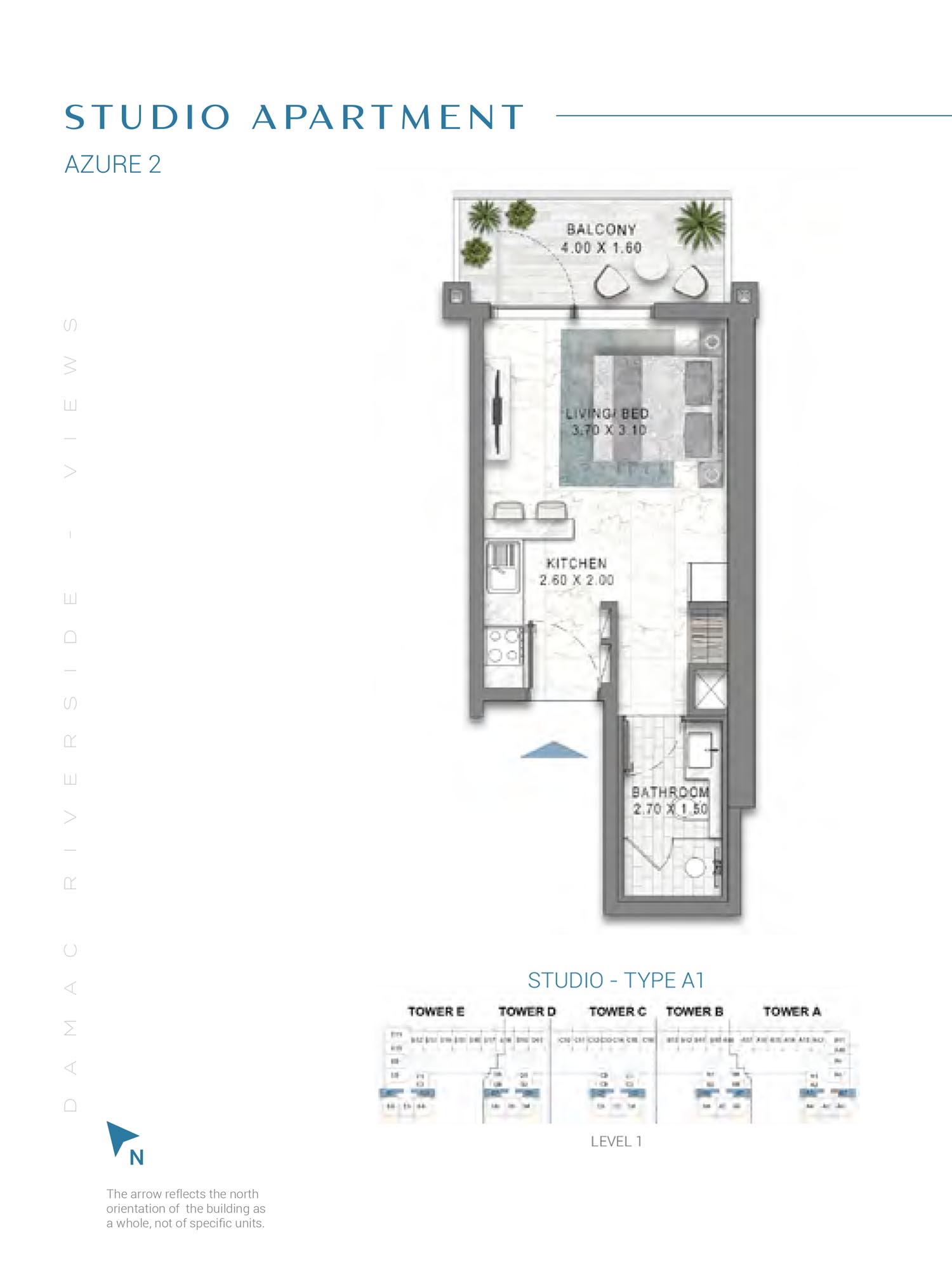 Damac Riverside Views Azure 2 floor plan 1