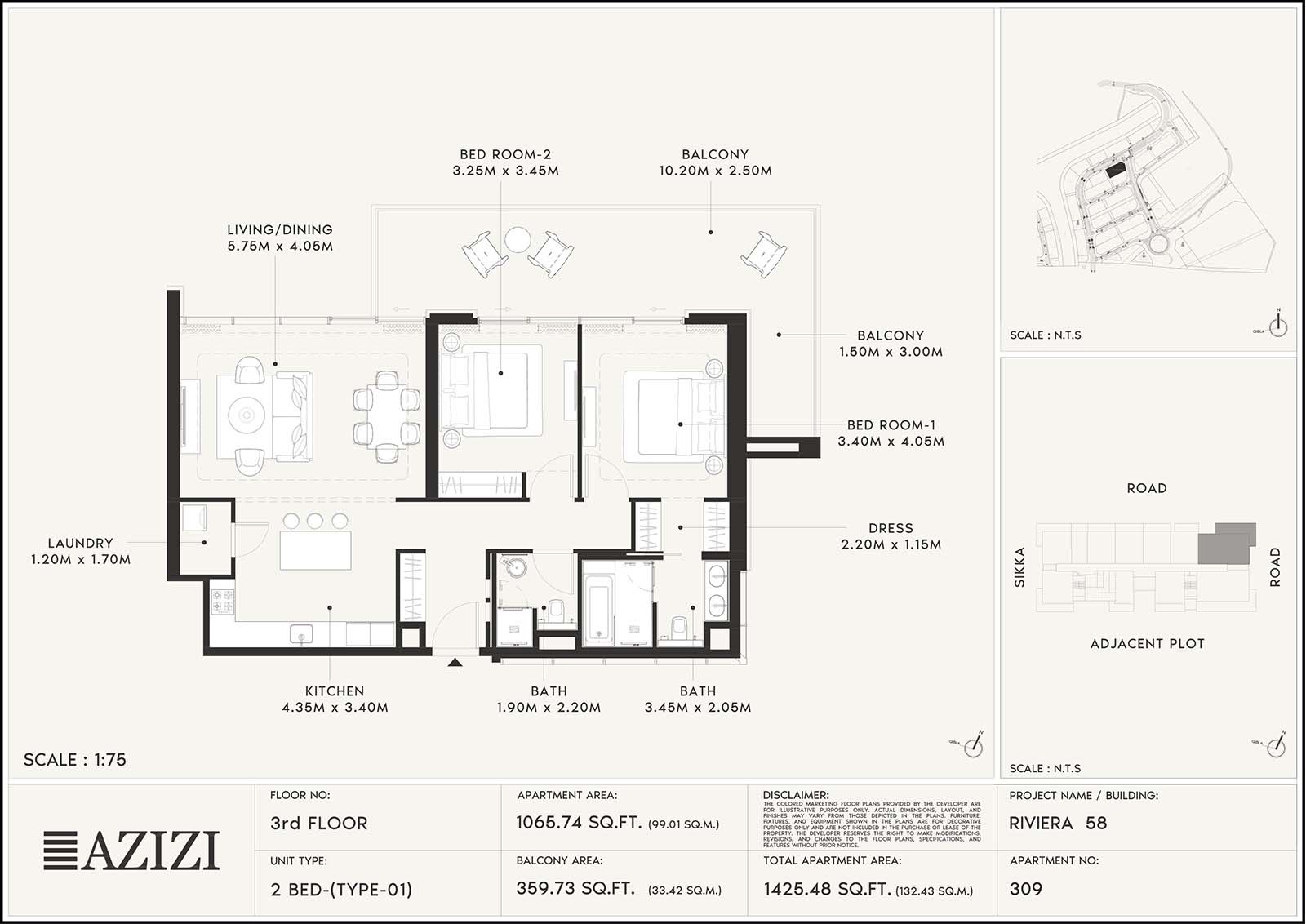 Azizi Riviera 58 floor plan 5