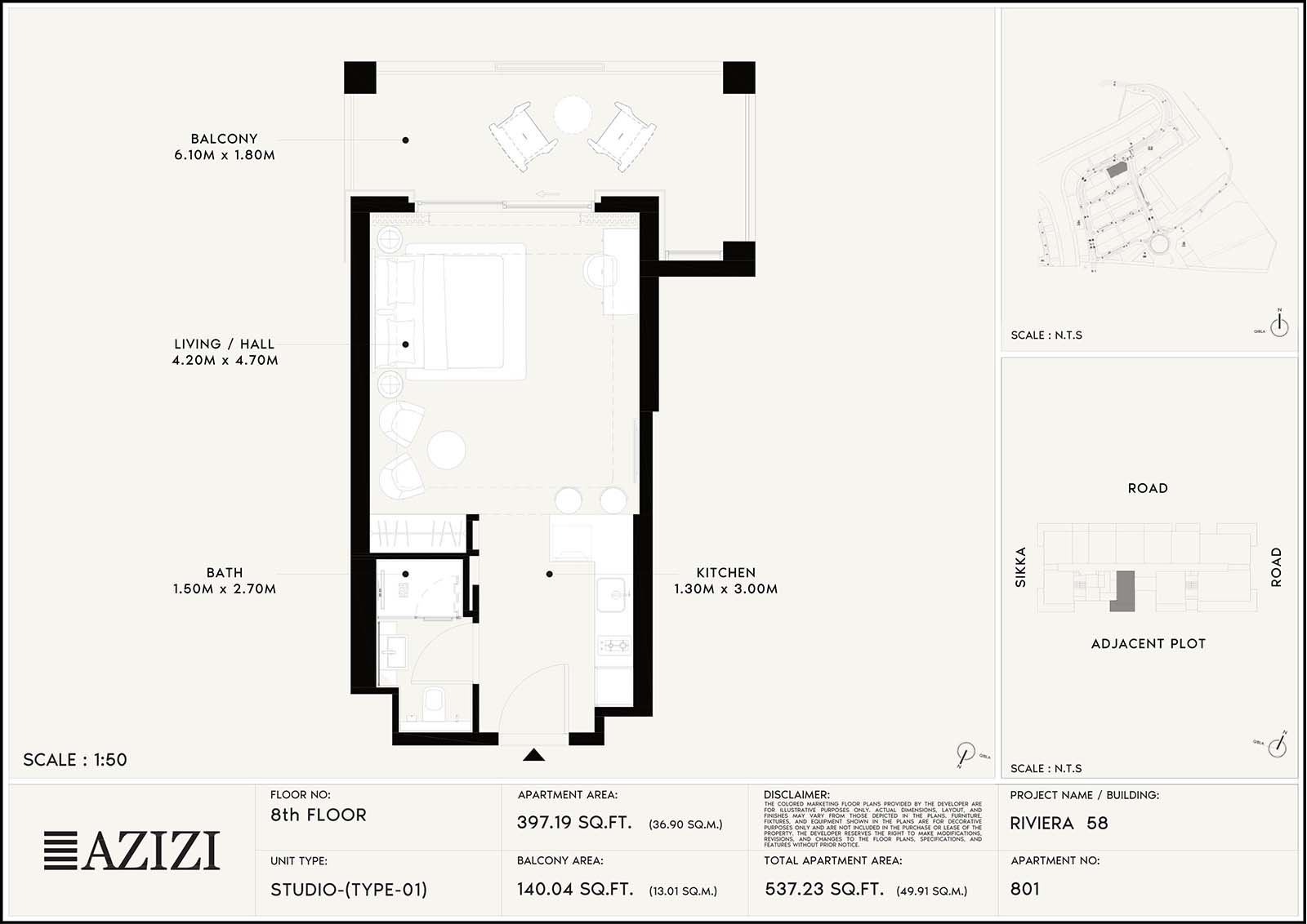 Azizi Riviera 58 floor plan 1