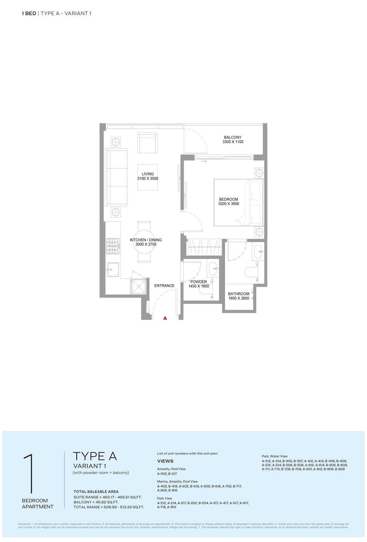Pearlside Marina Residences floor plan 1