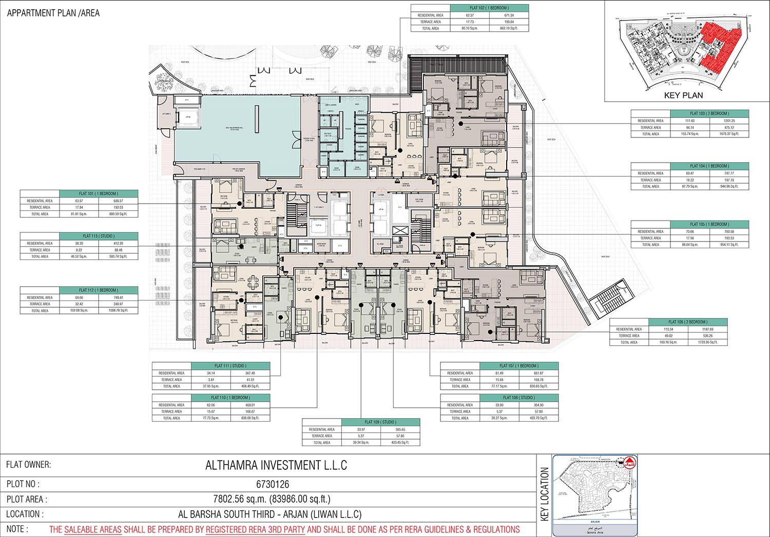 Butterfly Towers at Arjan floor plan 3