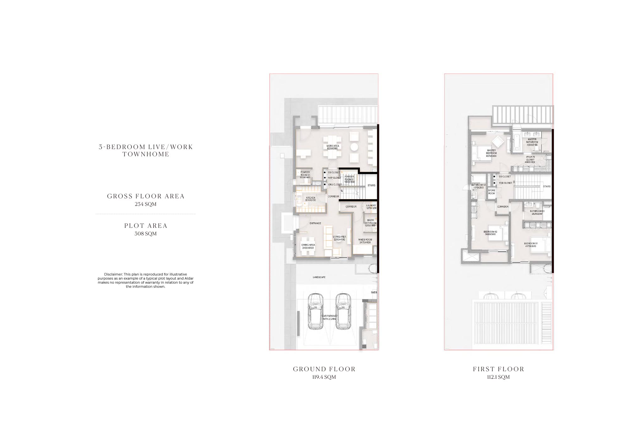 Aldar Al Deem Townhomes floor plan 1