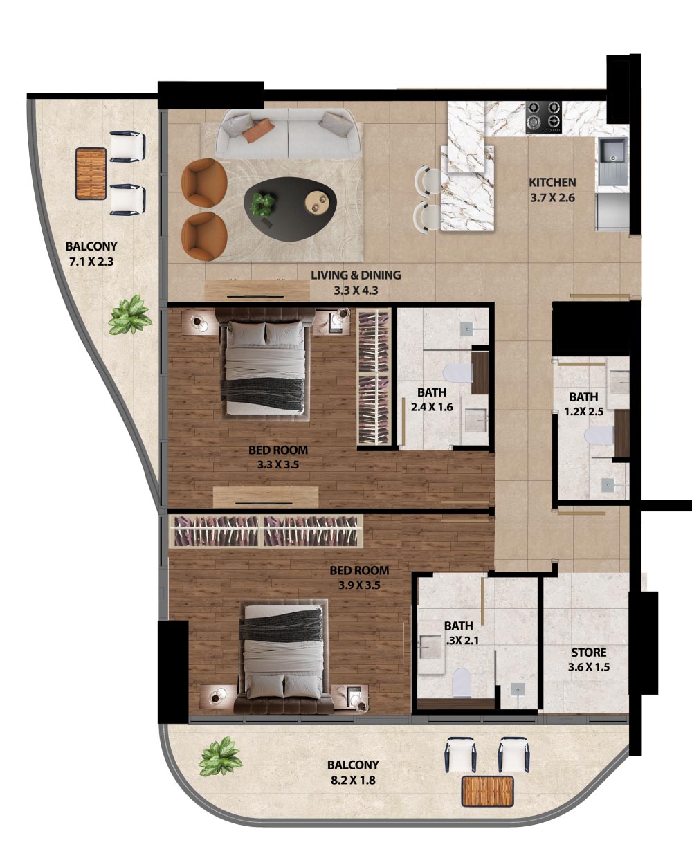 Marquis One at Arjan floor plan 4