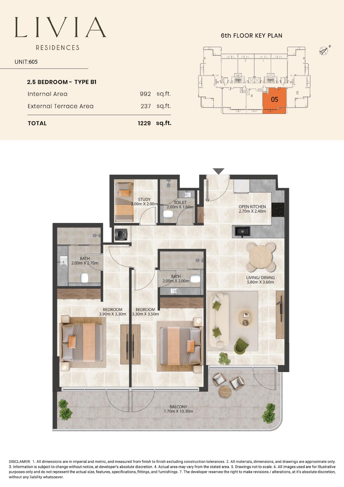 Livia Residences at Dubai South floor plan 3