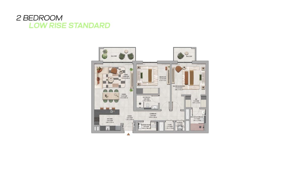 Rise by Athlon 1 Teal Tower floor plan 2