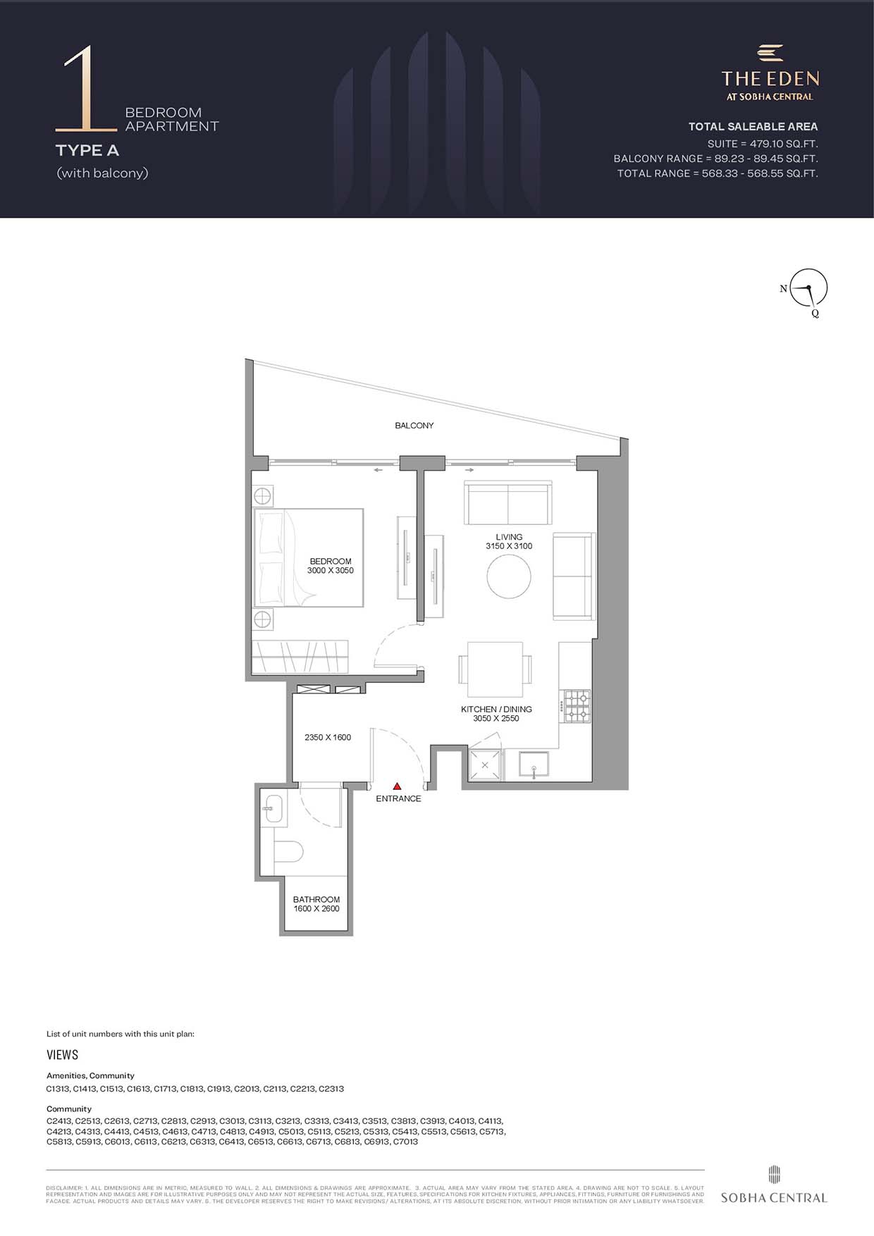 The Eden at Sobha Central floor plan 1