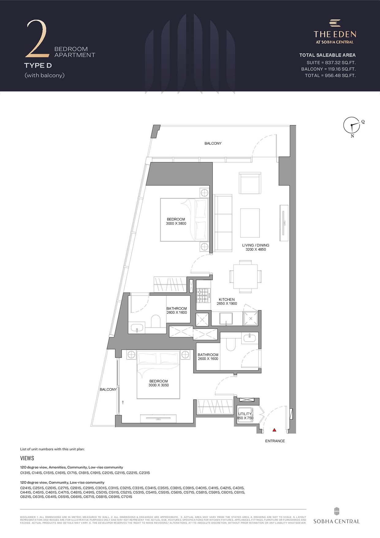 The Eden at Sobha Central floor plan 3