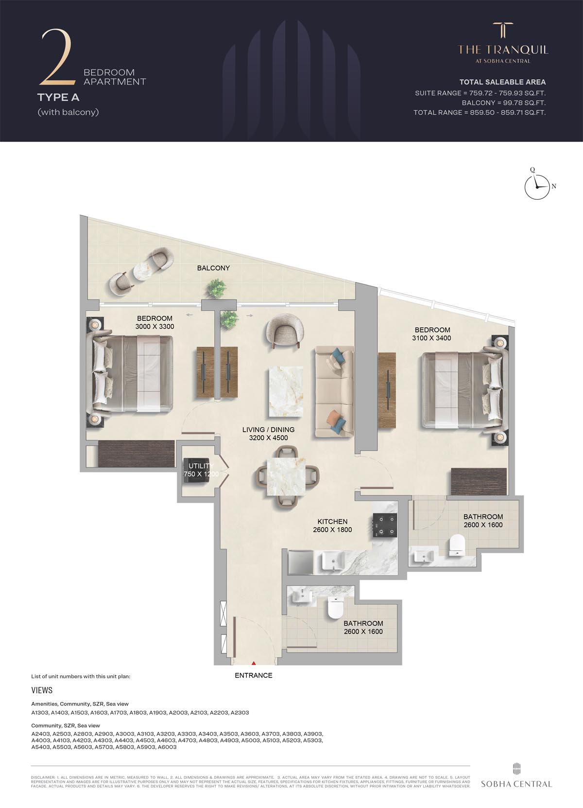 The Tranquil at Sobha Central floor plan 2