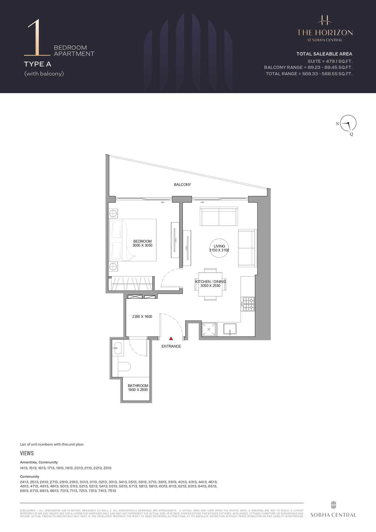 The Horizon at Sobha Central floor plan 1
