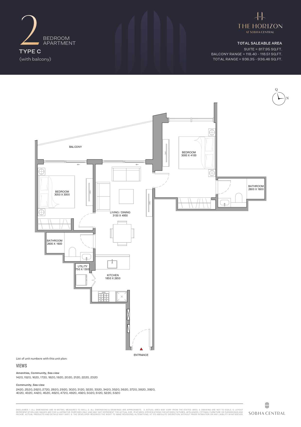 The Horizon at Sobha Central floor plan 3