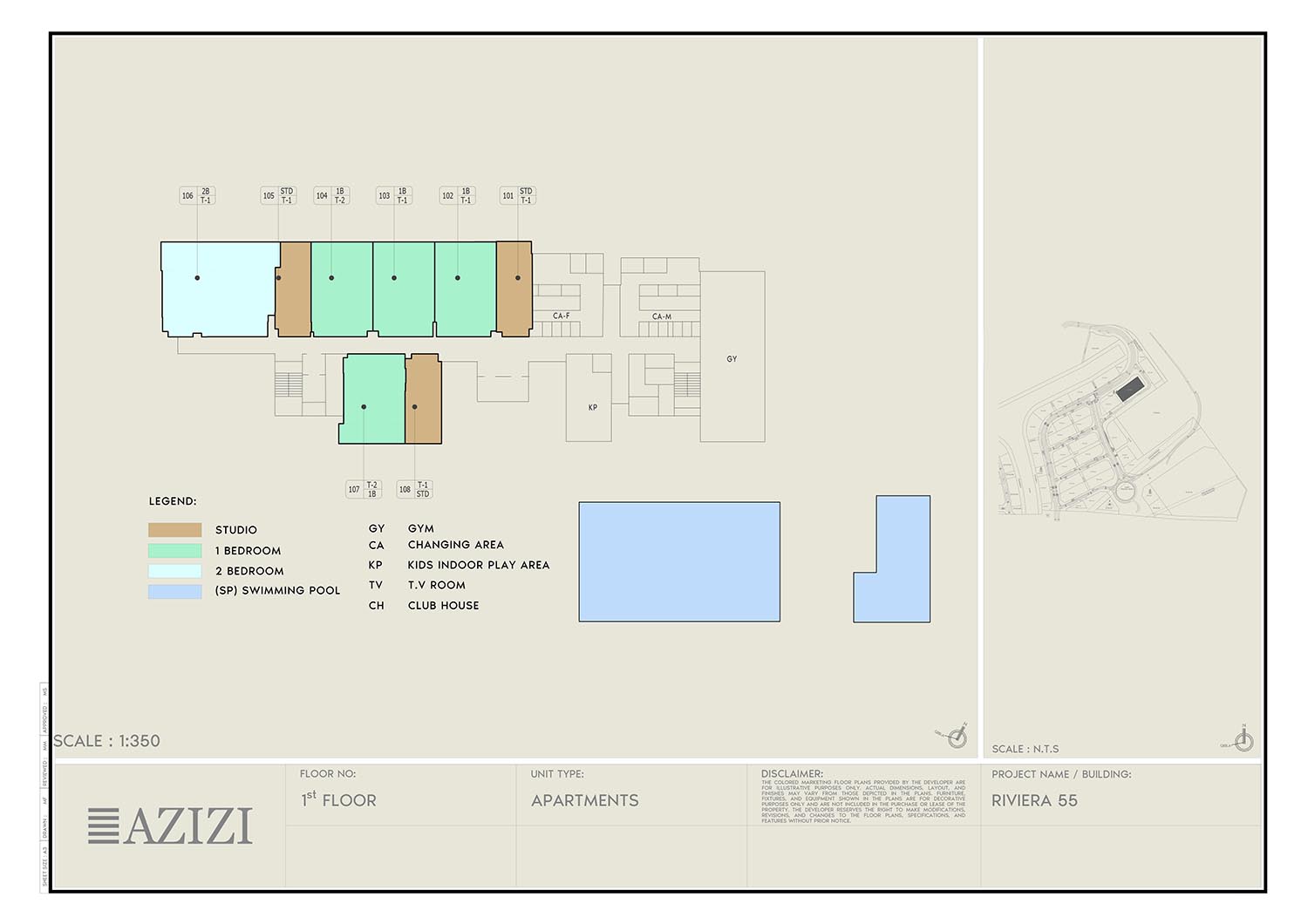 Azizi Riviera 55 floor plan 3