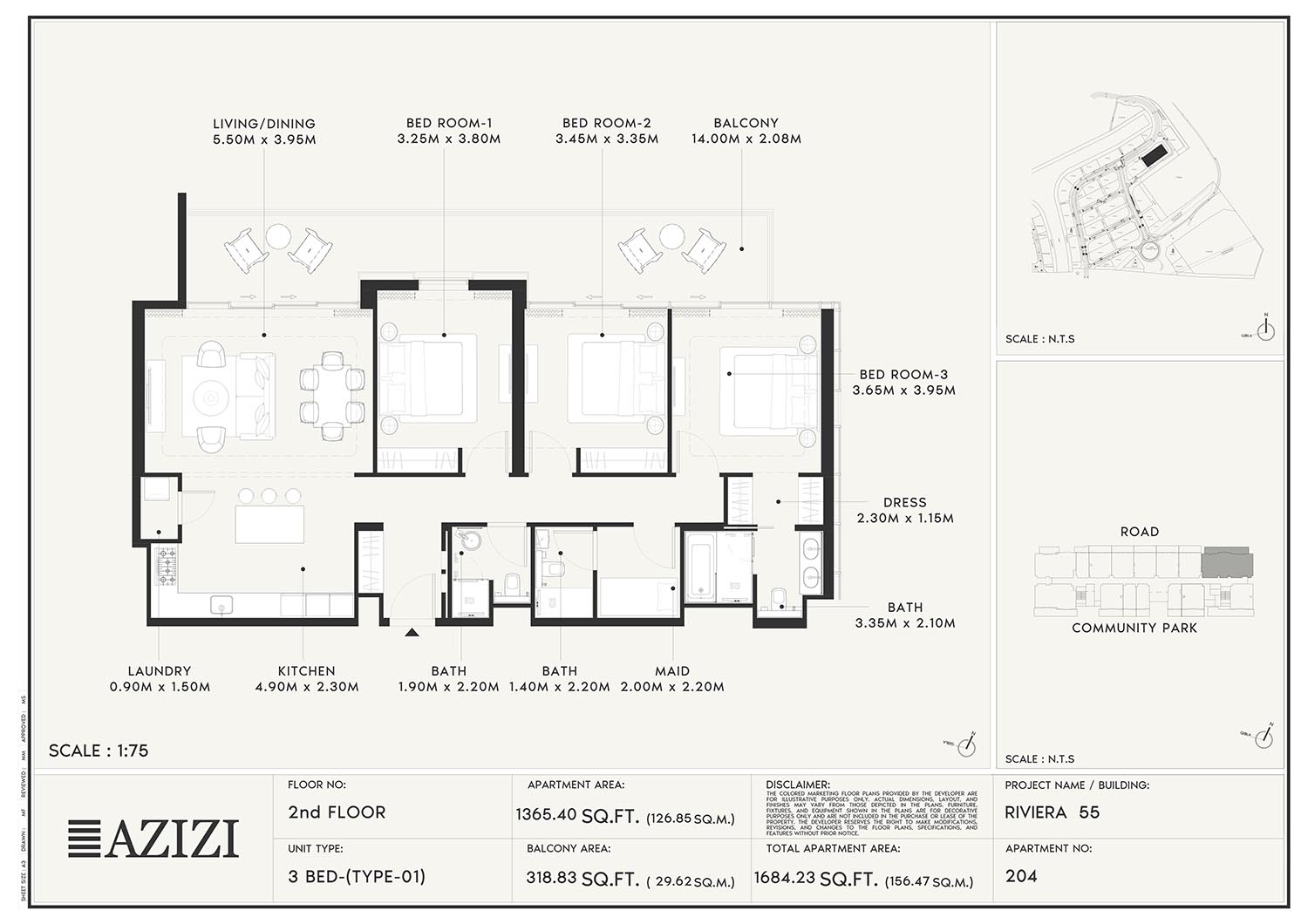 Azizi Riviera 55 floor plan 5