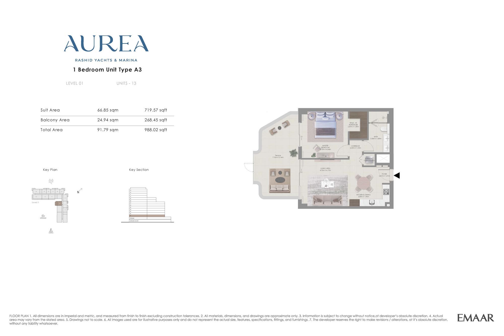 Aurea at Rashid Yachts and Marina floor plan 1