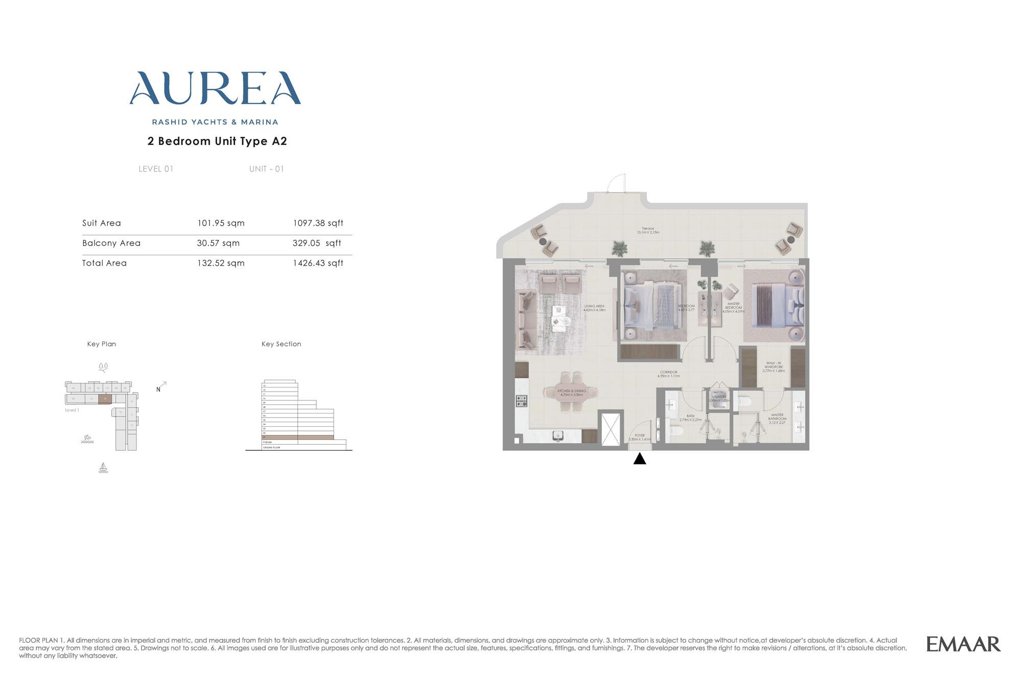 Aurea at Rashid Yachts and Marina floor plan 2