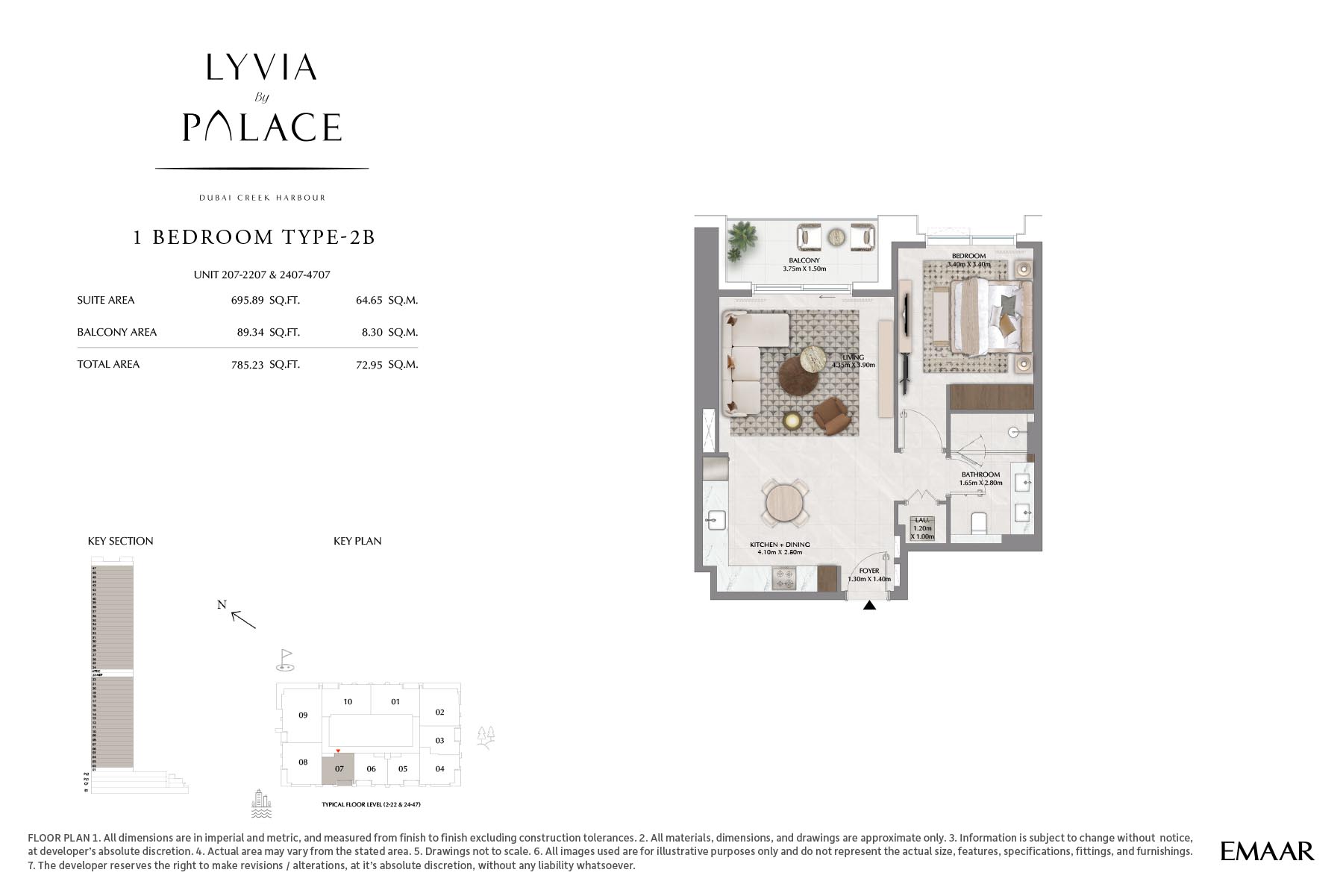 Lyvia by Palace at Dubai Creek Harbour floor plan 1