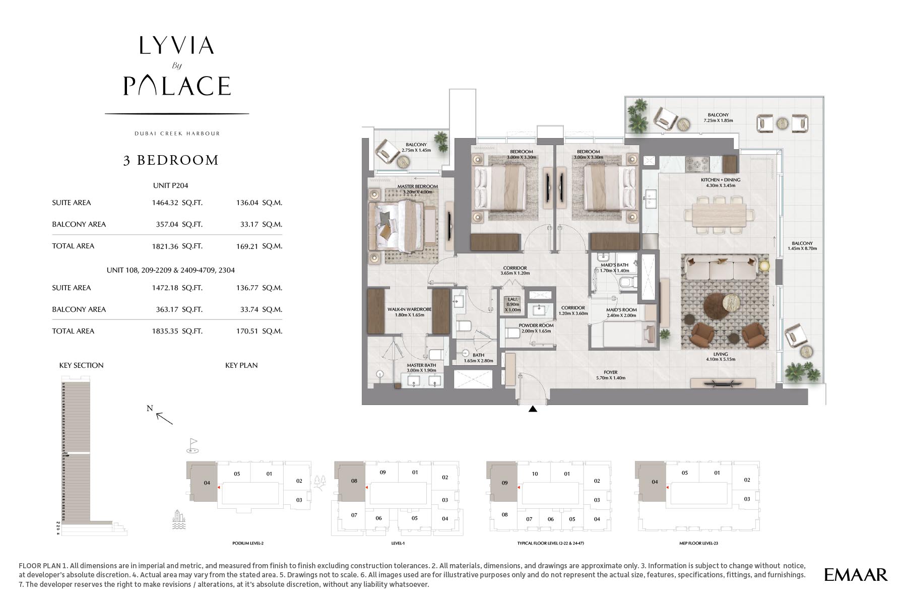 Lyvia by Palace at Dubai Creek Harbour floor plan 3