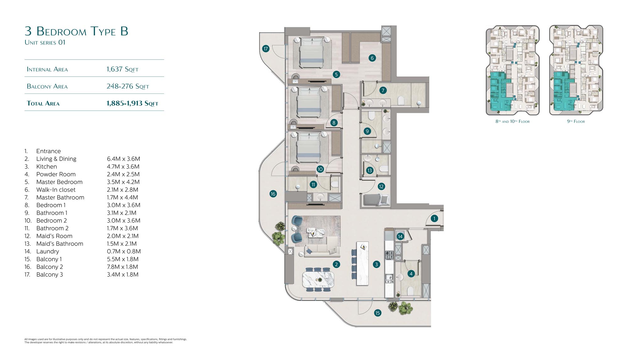 Flora Shore at Dubai Islands floor plan 3